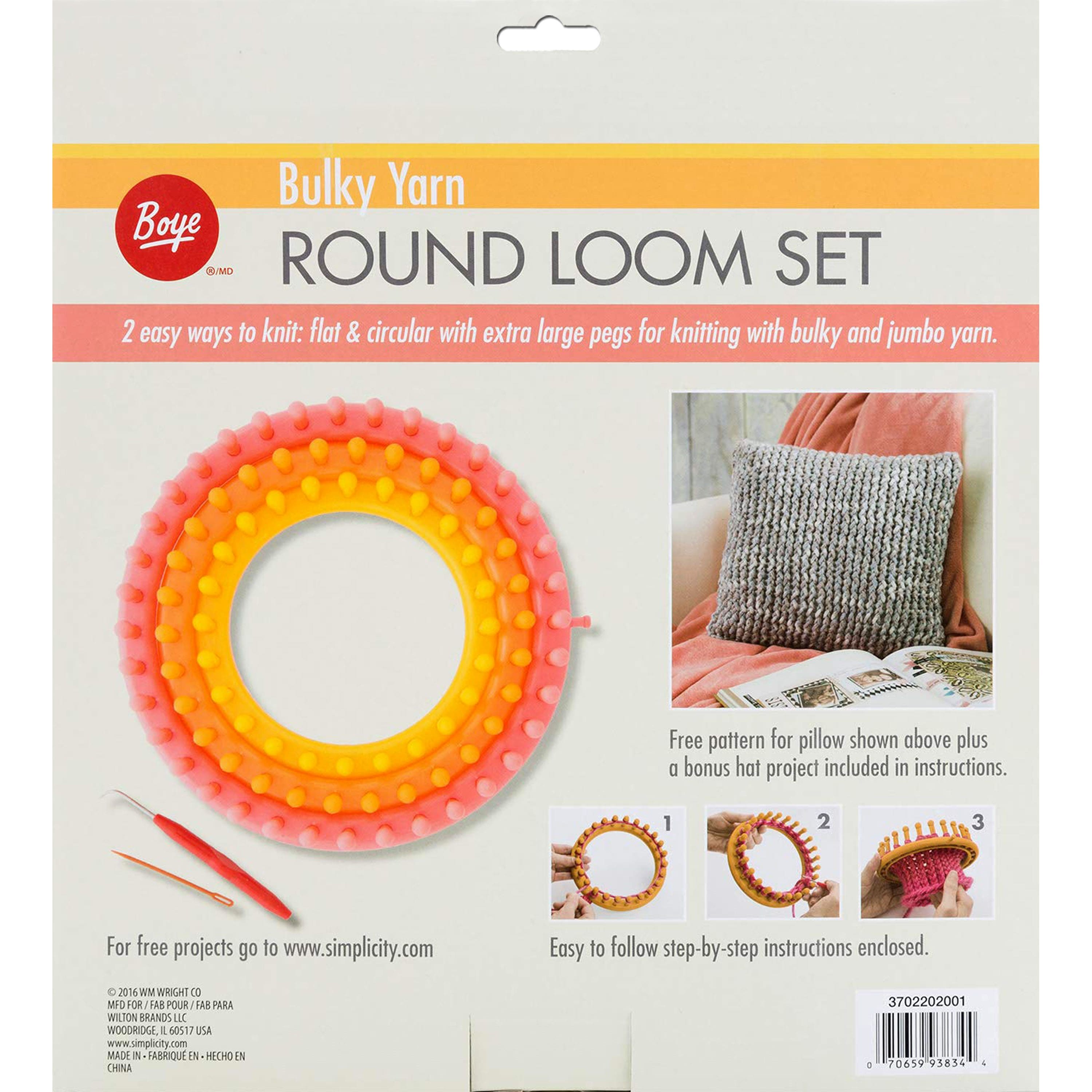 Boye Round Loom Set Simplicity Knitting Hook Needle Yarn Flower 