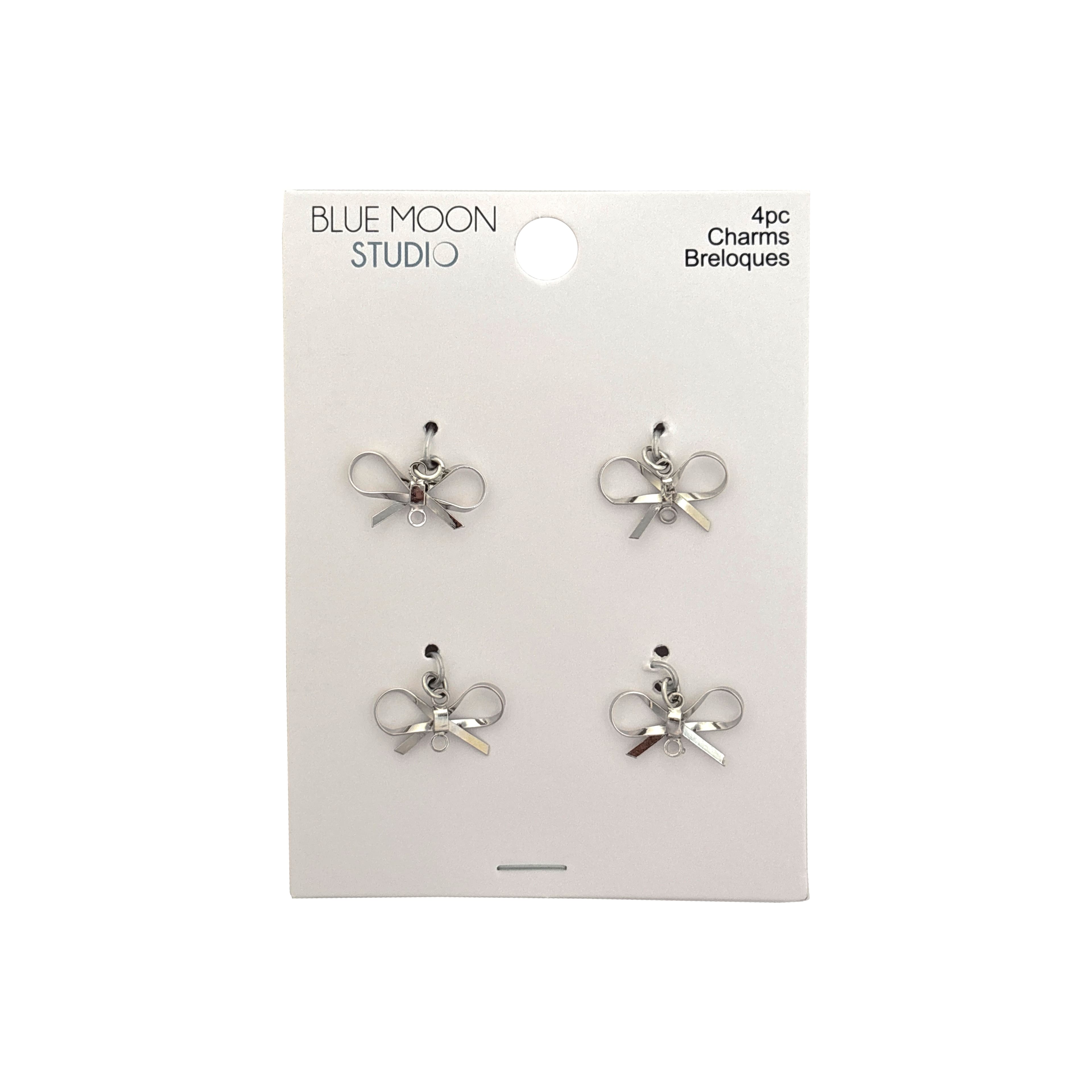 Blue Moon Studio&#x2122; Silver-Colored Bow Charms, 4ct.