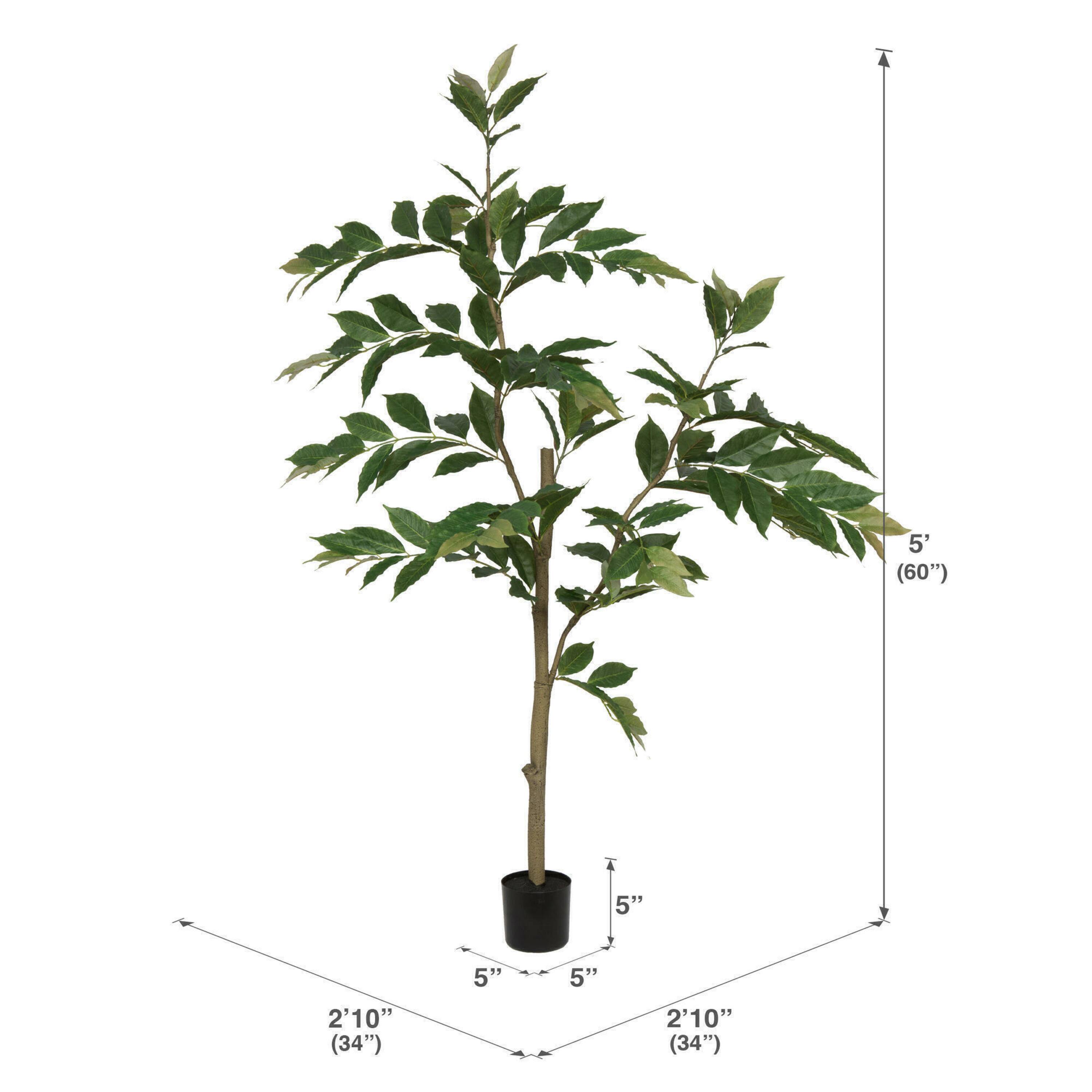 5ft. Potted Artificial Green Nandina Tree