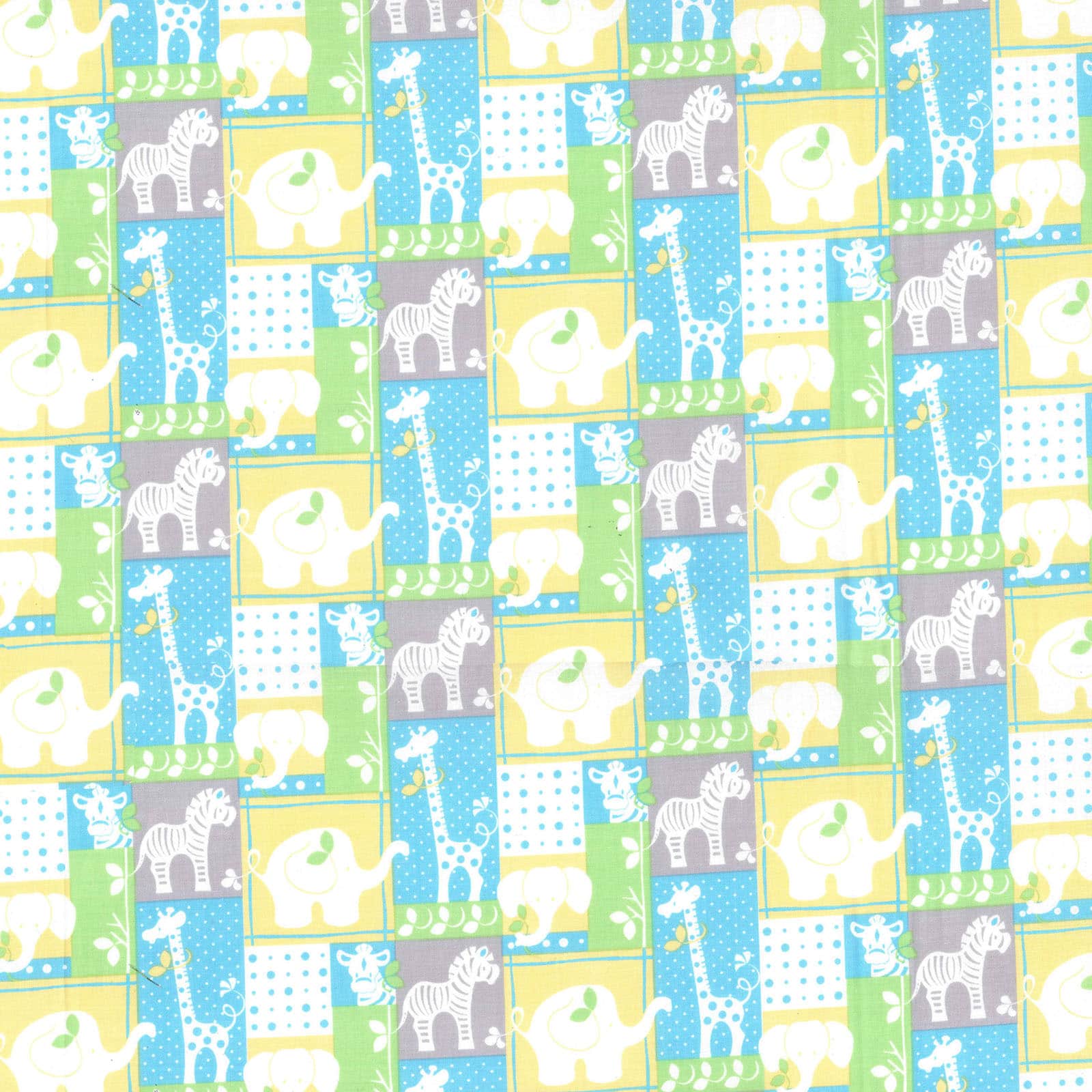 Fabric Traditions Blue Jungle Patch Cotton Fabric