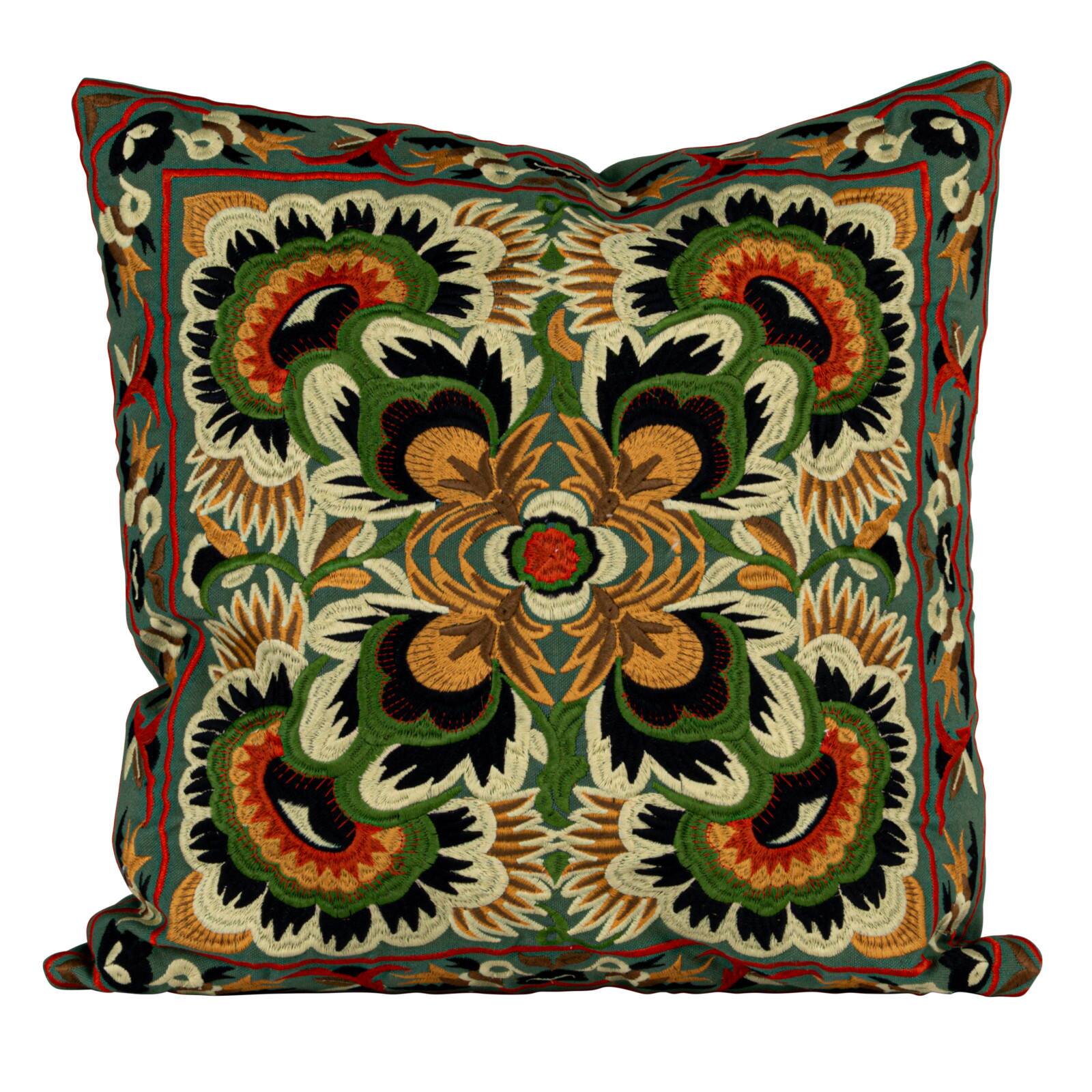 Hello Honey® 18" Multicolor Embroidered Accent Pillow