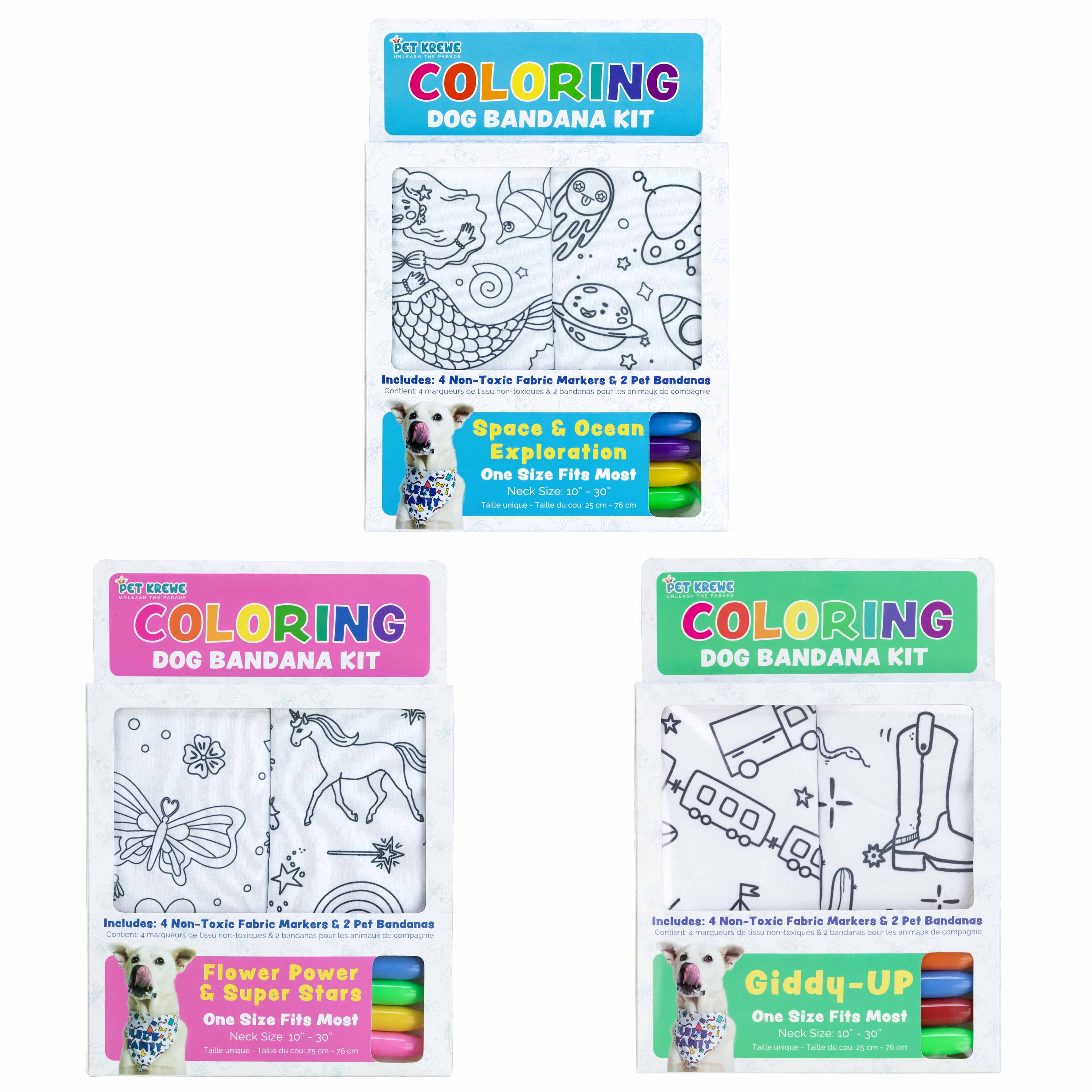 Assorted Pet Krewe Coloring Dog Bandana Kit