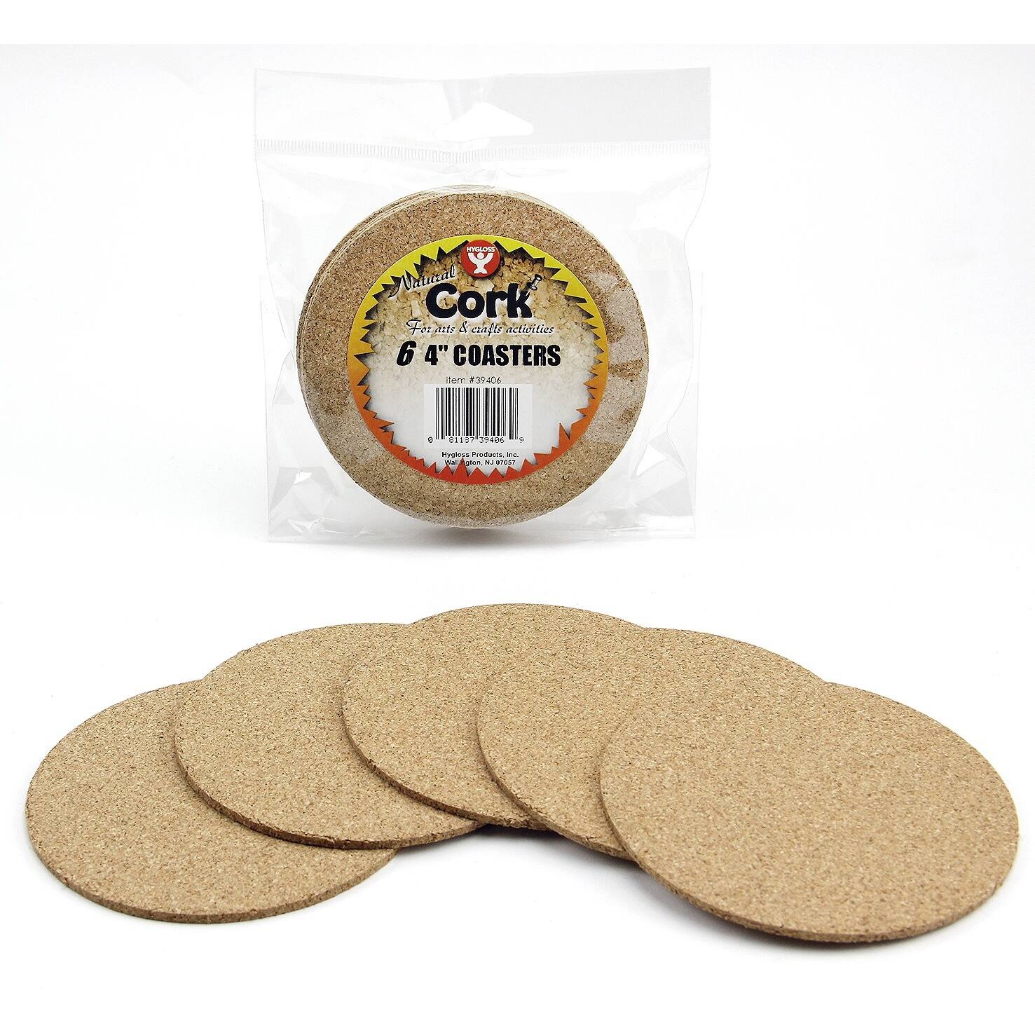 Hygloss&#xAE; 4&#x22; Round Cork Coasters, 6ct.