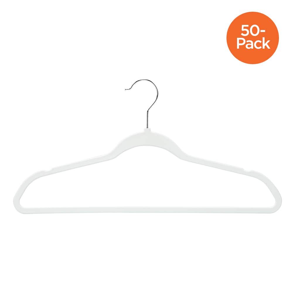 6 Packs: 50 ct. (300 total) Honey Can Do White Rubberized Suit Hangers