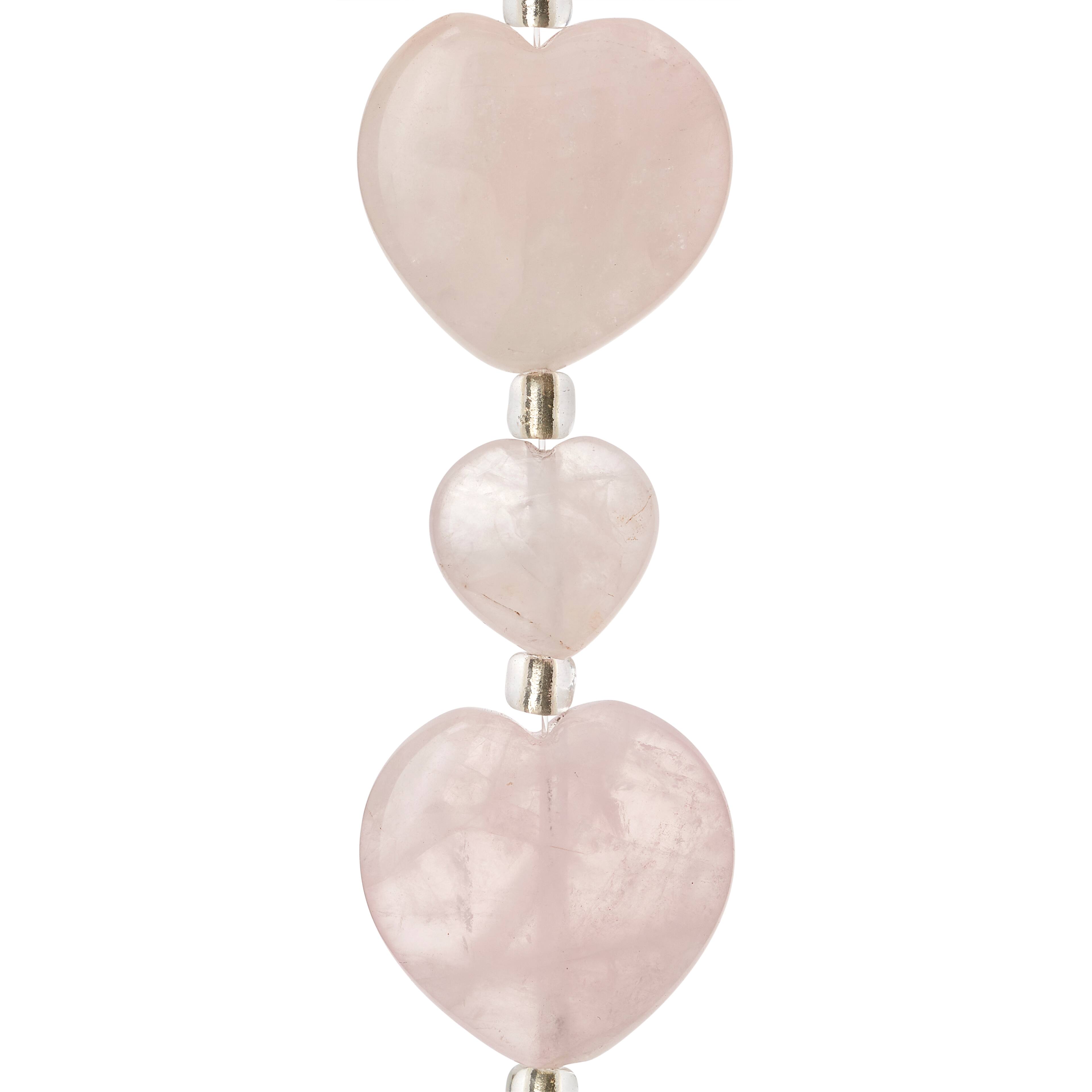 Light Pink Mixed Heart Rose Quartz Beads, 20mm by Bead Landing™