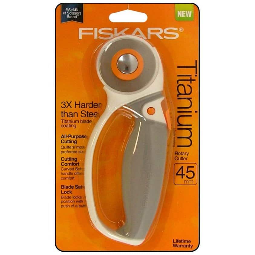 Fiskars Comfort Loop Titanium Rotary Cutter, 45mm - D616129S - Arts and Crafts Purchase the Fiskars Comfort Loop Titanium Rotary  sku D616129S