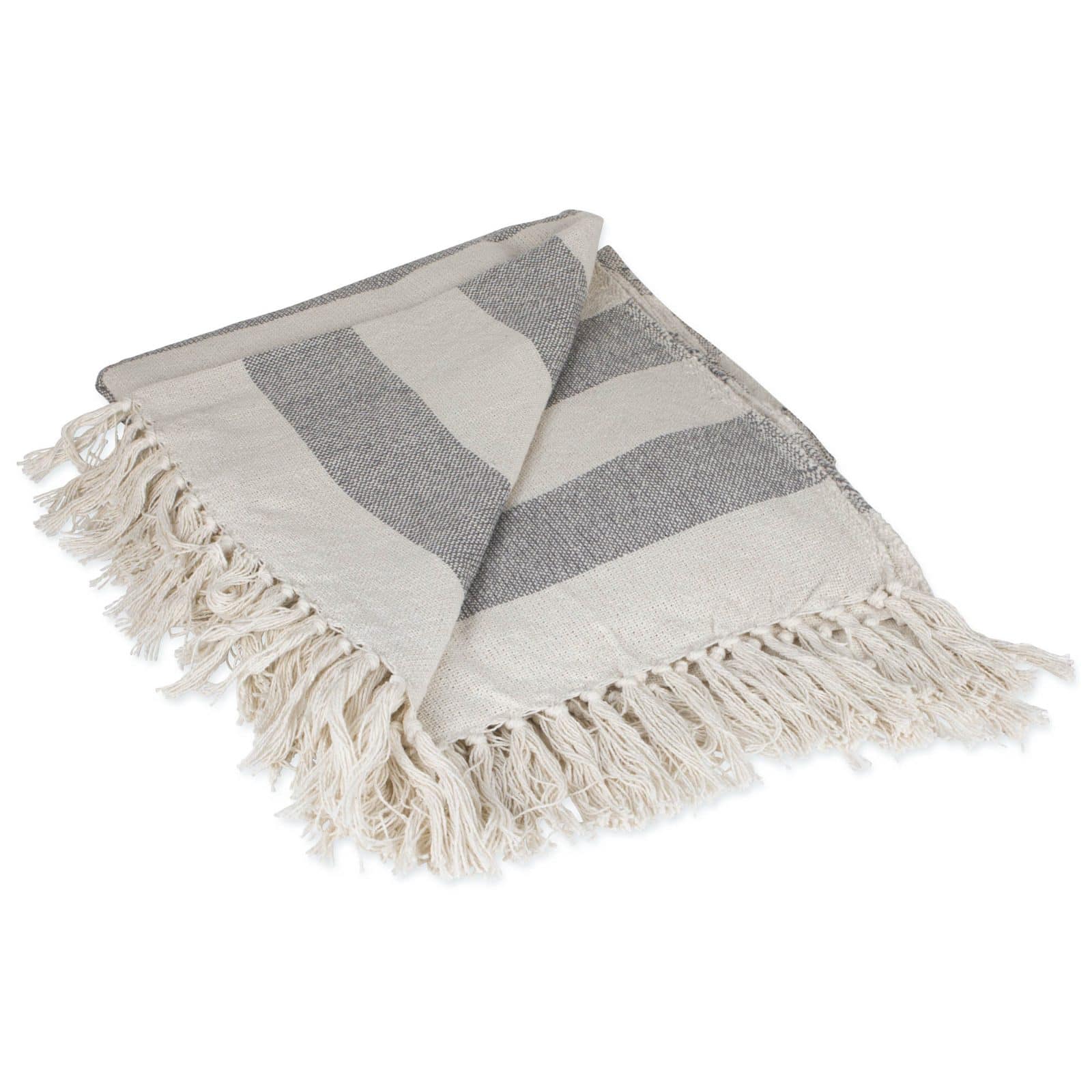 DII® Gray & Off White Cabana Stripe Throw