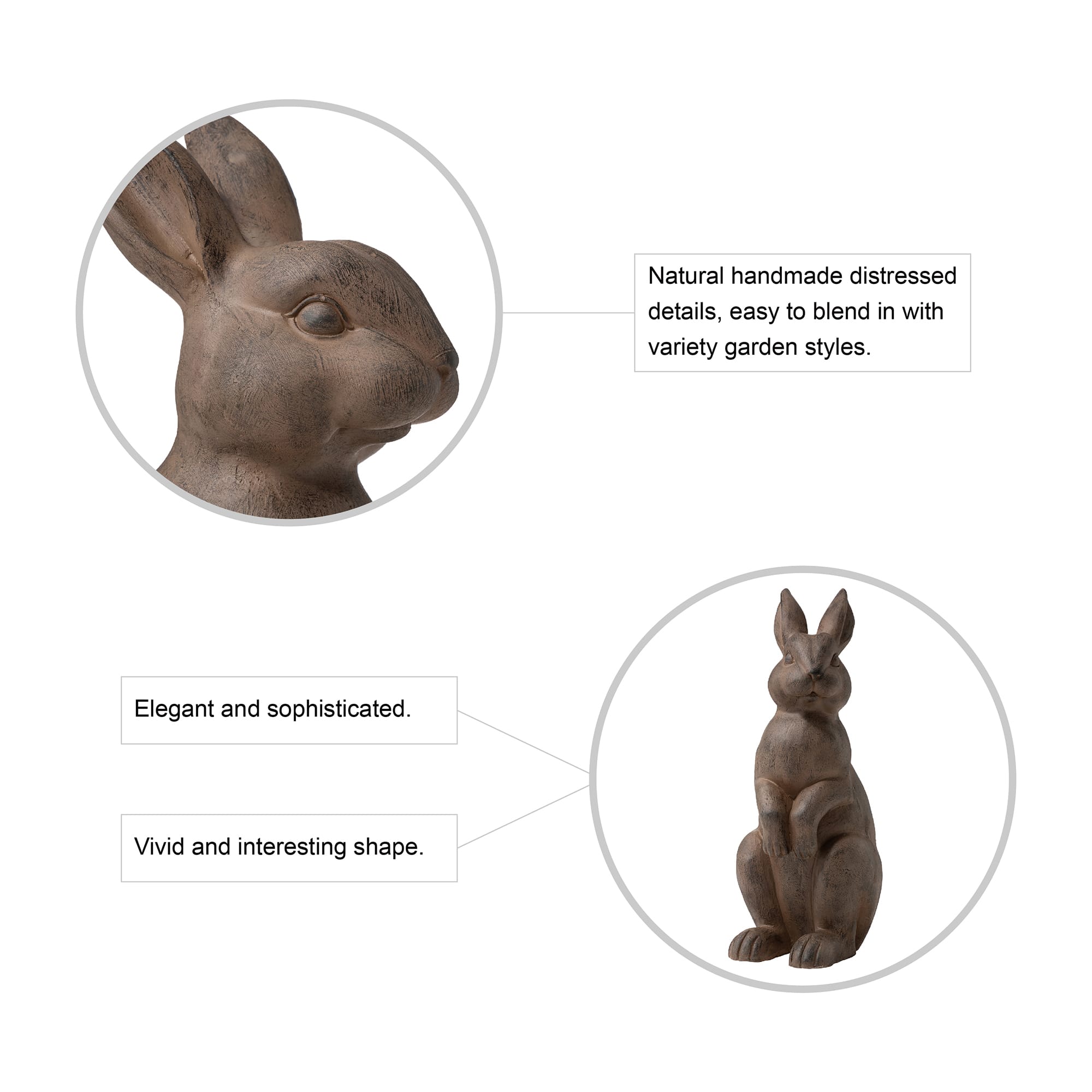 Glitzhome&#xAE; 23&#x22; Standing Rabbit Statue