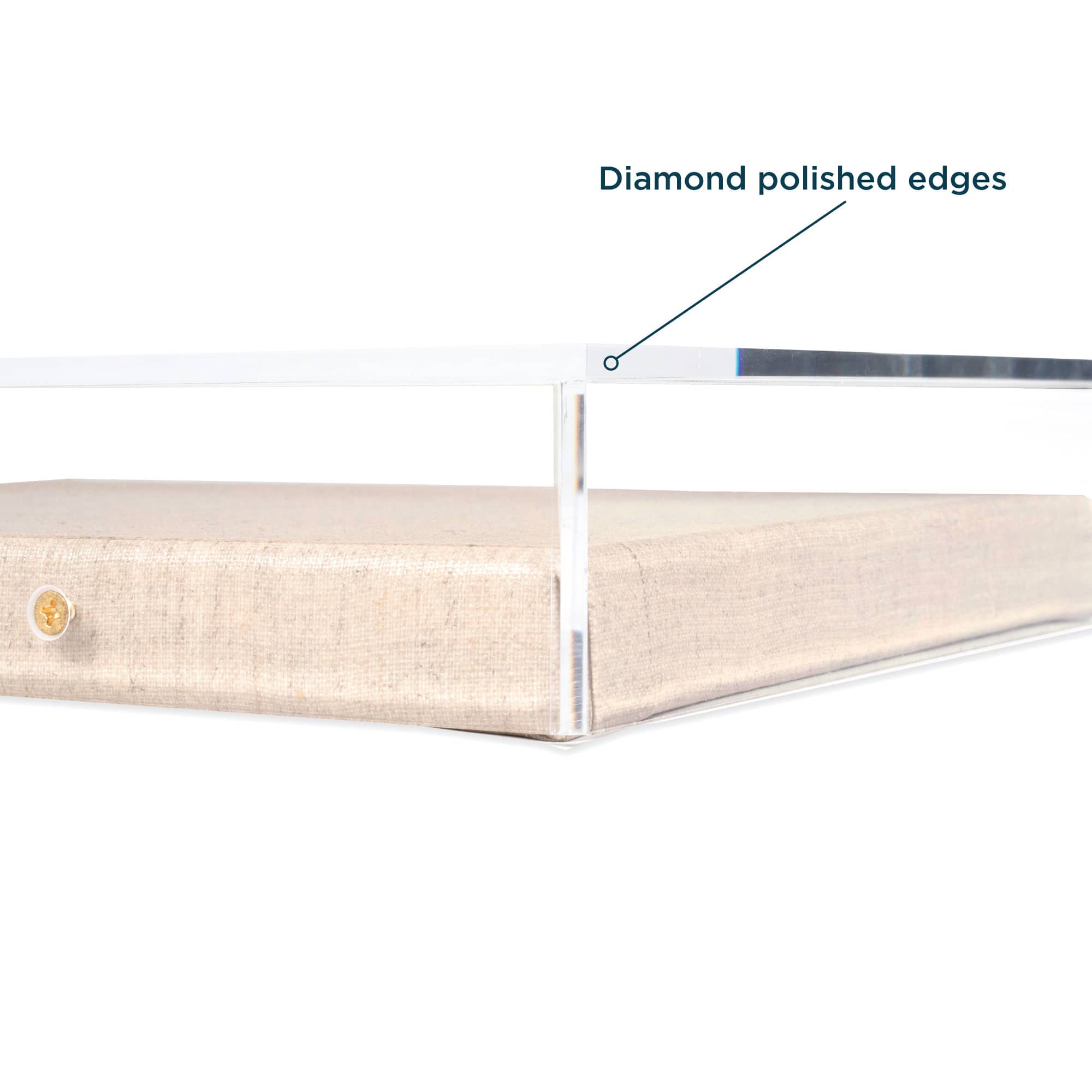 Wexel Art 2&#x22; Depth Clear UV Grade Acrylic Shadowbox with Beige Linen Stretched Canvas