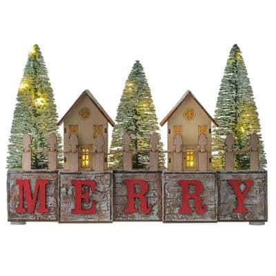 Haute Decor Lighted Merry Christmas Wood Blocks | Michaels