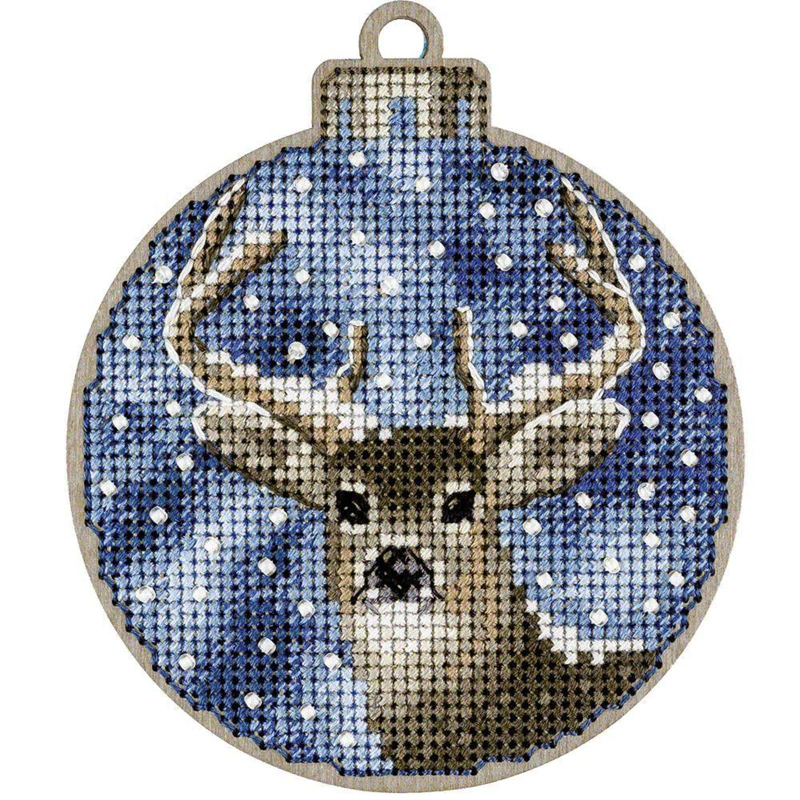 Wonderland Crafts Deer Ornament Cross-Stitch Kit