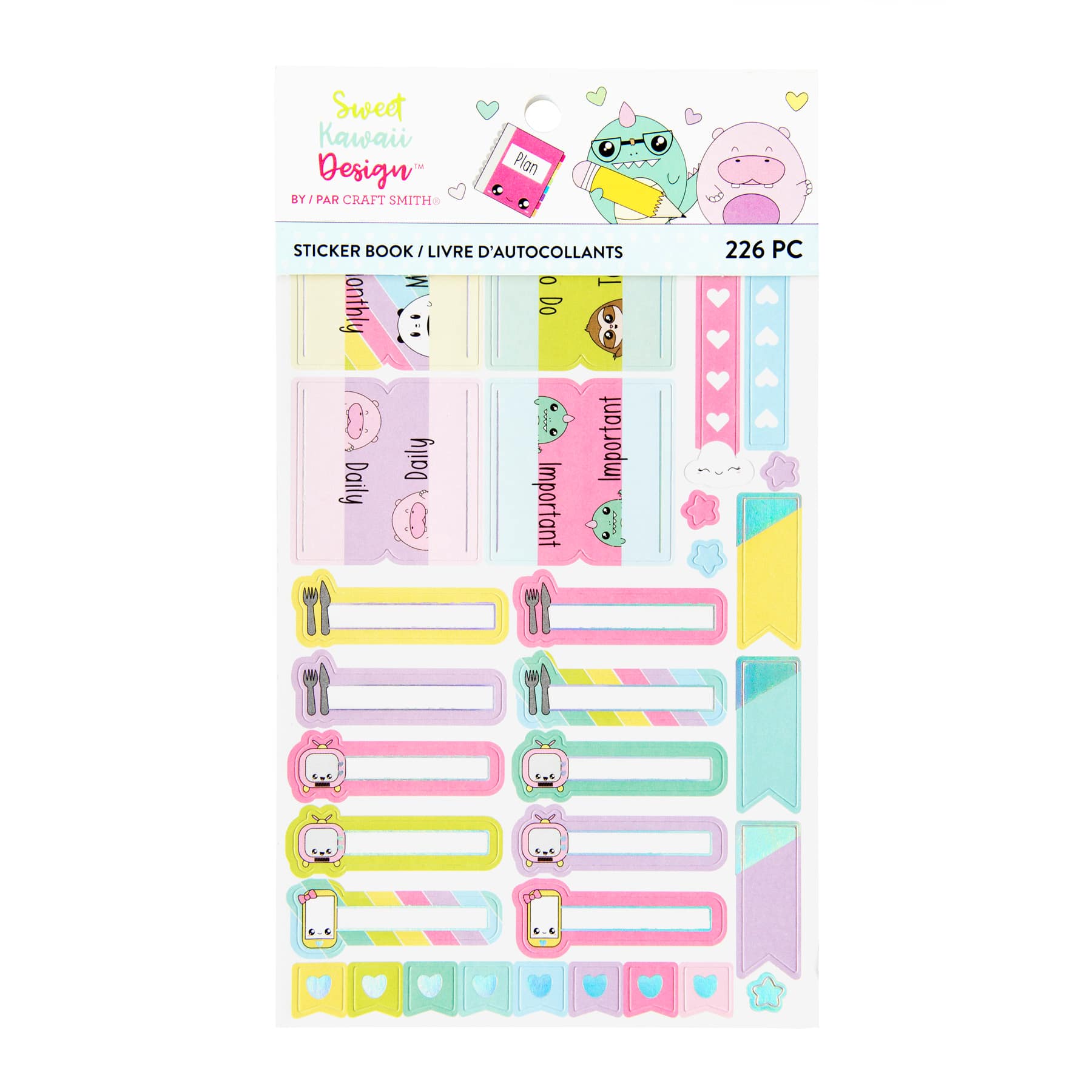 Sweet Kawaii Design Sticker Book, Tabs & Functions