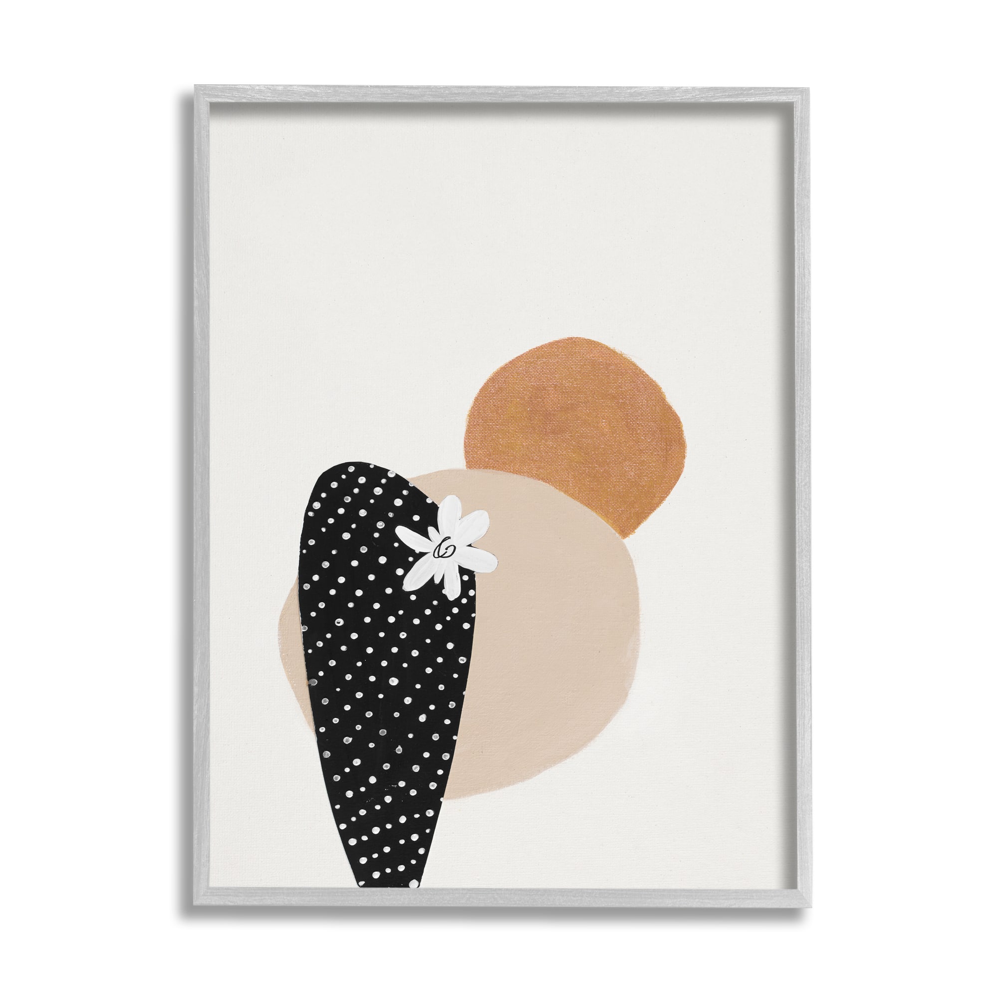 Stupell Industries Floral Prickly Pear Cactus Terracotta Abstract in Gray Frame Wall Art