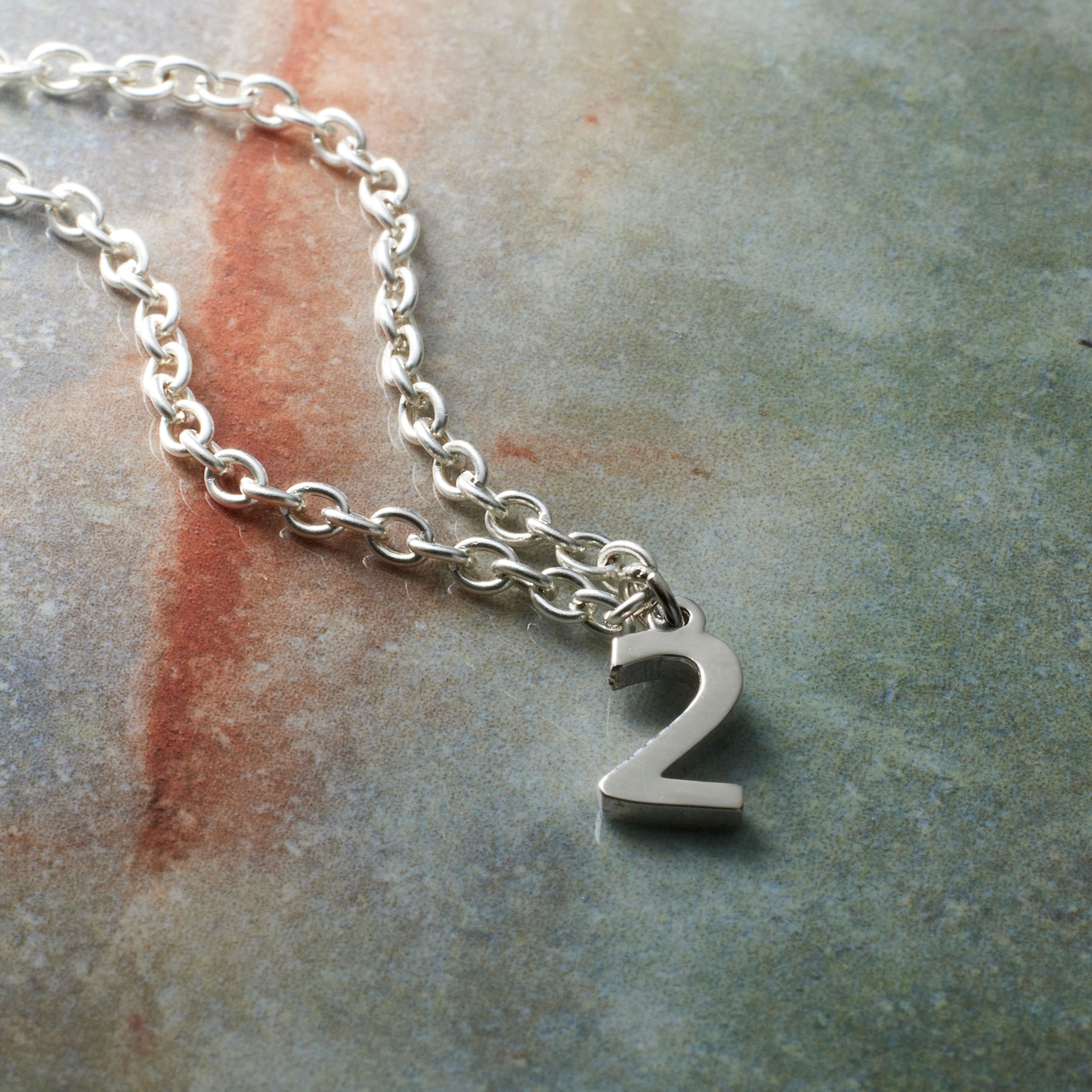 12 Pack: Sterling Silver Number Charm by Bead Landing™