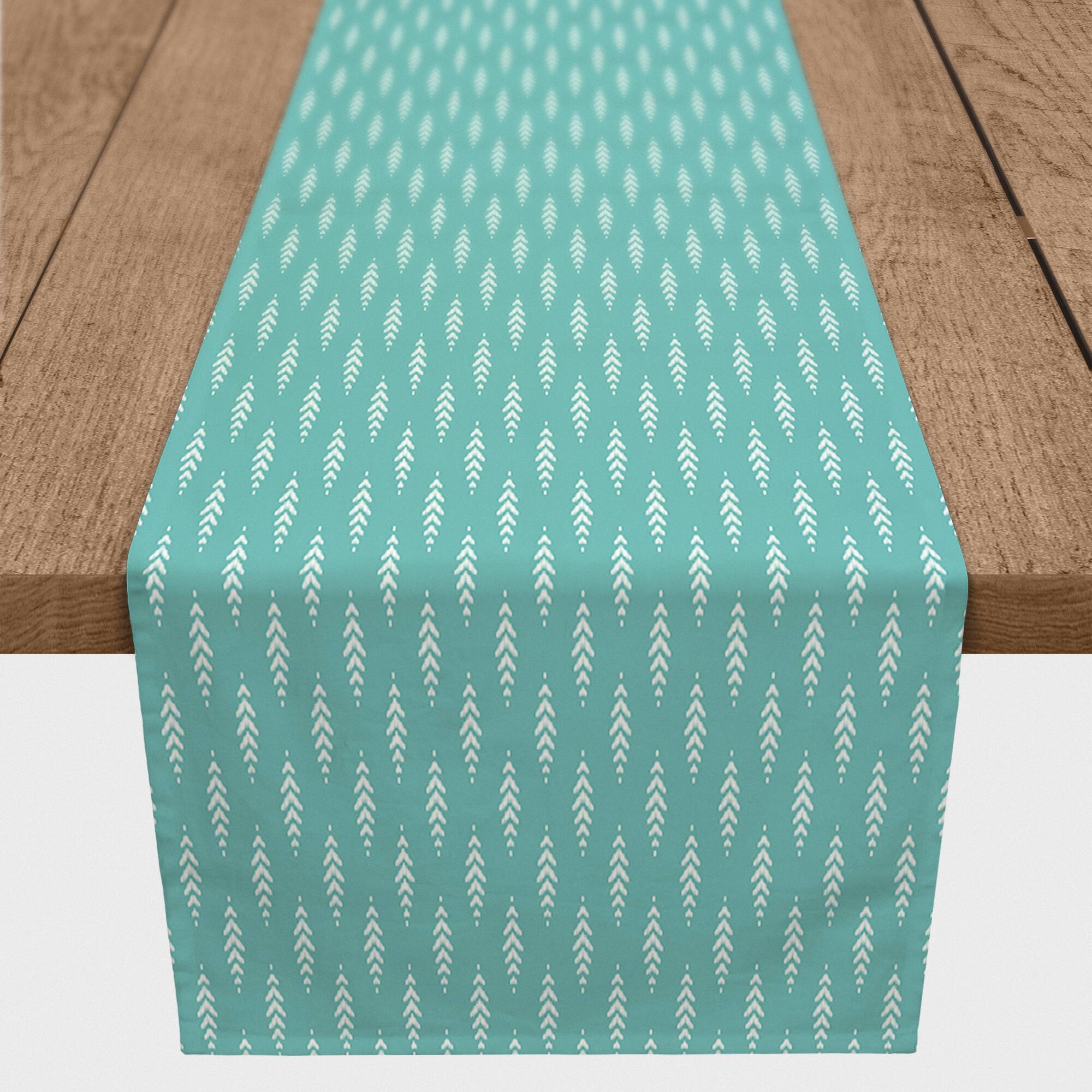 Indigo Leaves Indoor/Outdoor Table Runner