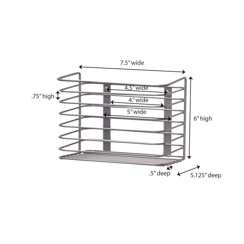 Household Essentials 7.9" Silver Door Mount Cabinet Organizer