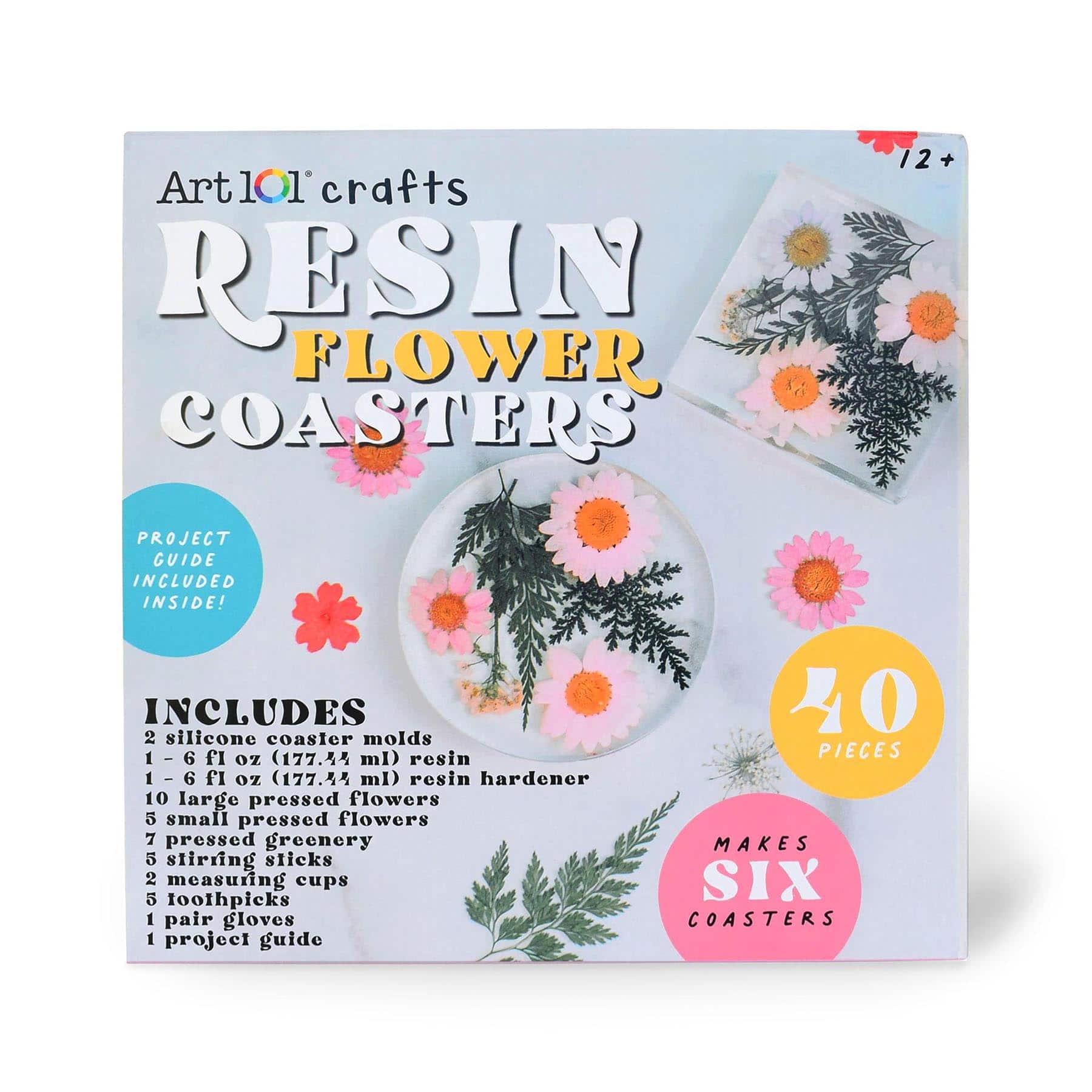 Art 101 Flower Coasters Resin Kit