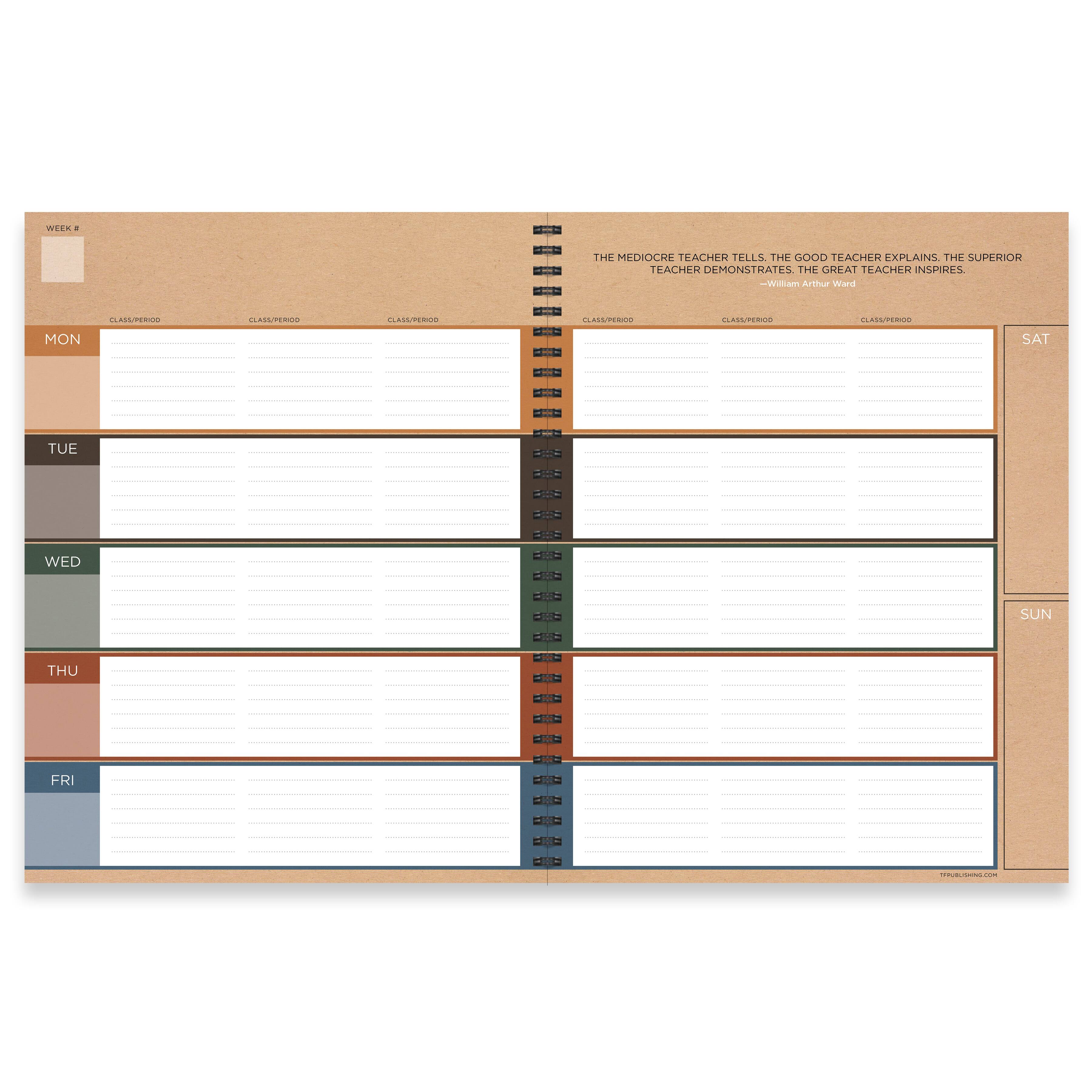 TF Publishing Large Kraft Undated Weekly Teacher Planner
