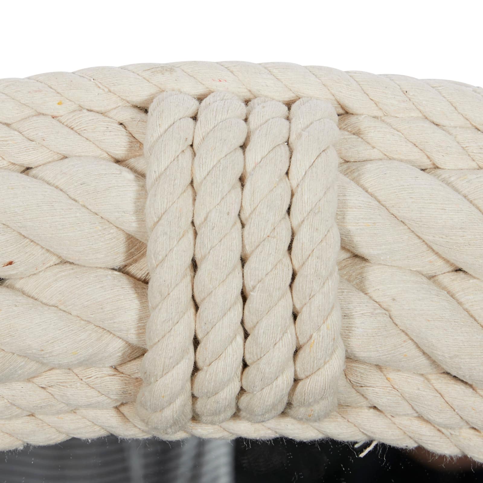 36" White Coastal Rope Wall Mirror