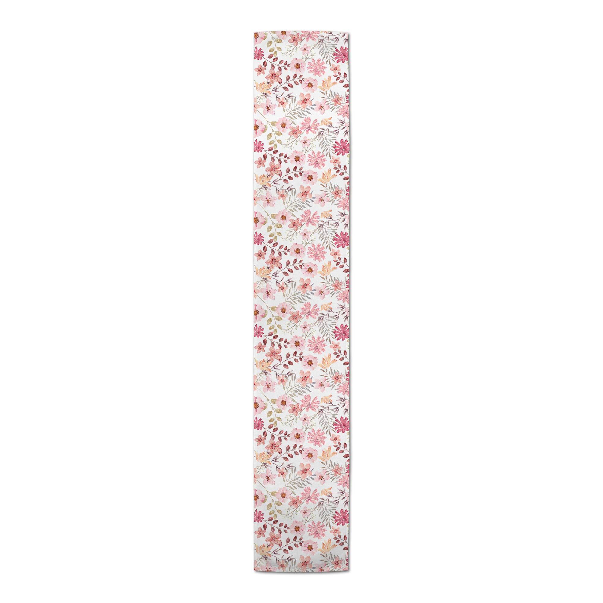 Mother's Day Pink Florals Cotton Twill Table Runner