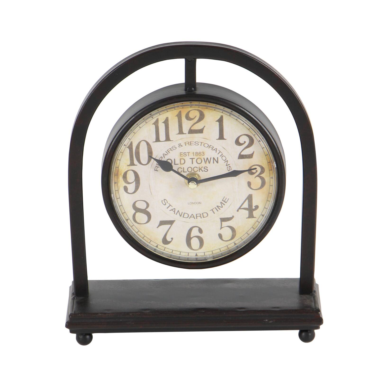 11&#x22; Black Metal Vintage Hanging Clock Set