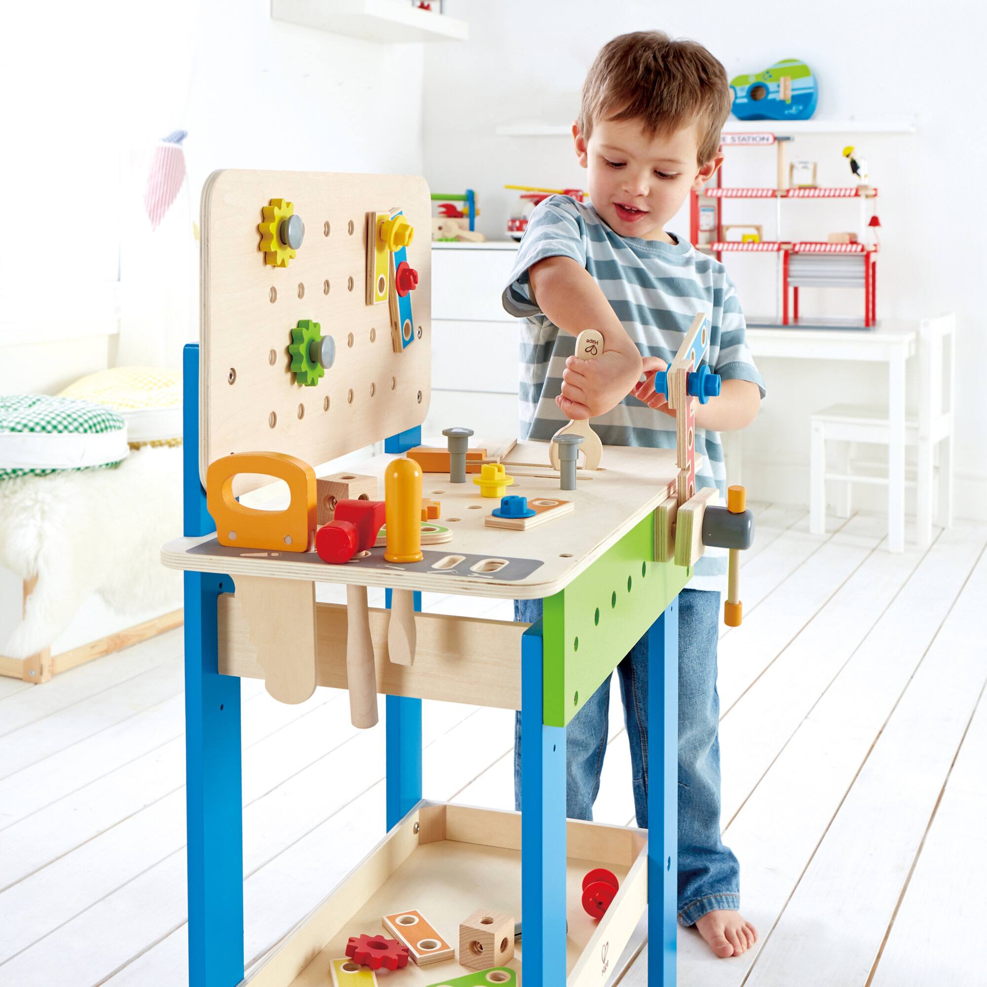 Hape Master Workbench Kid&#x27;s Wooden Tool Workshop Toy