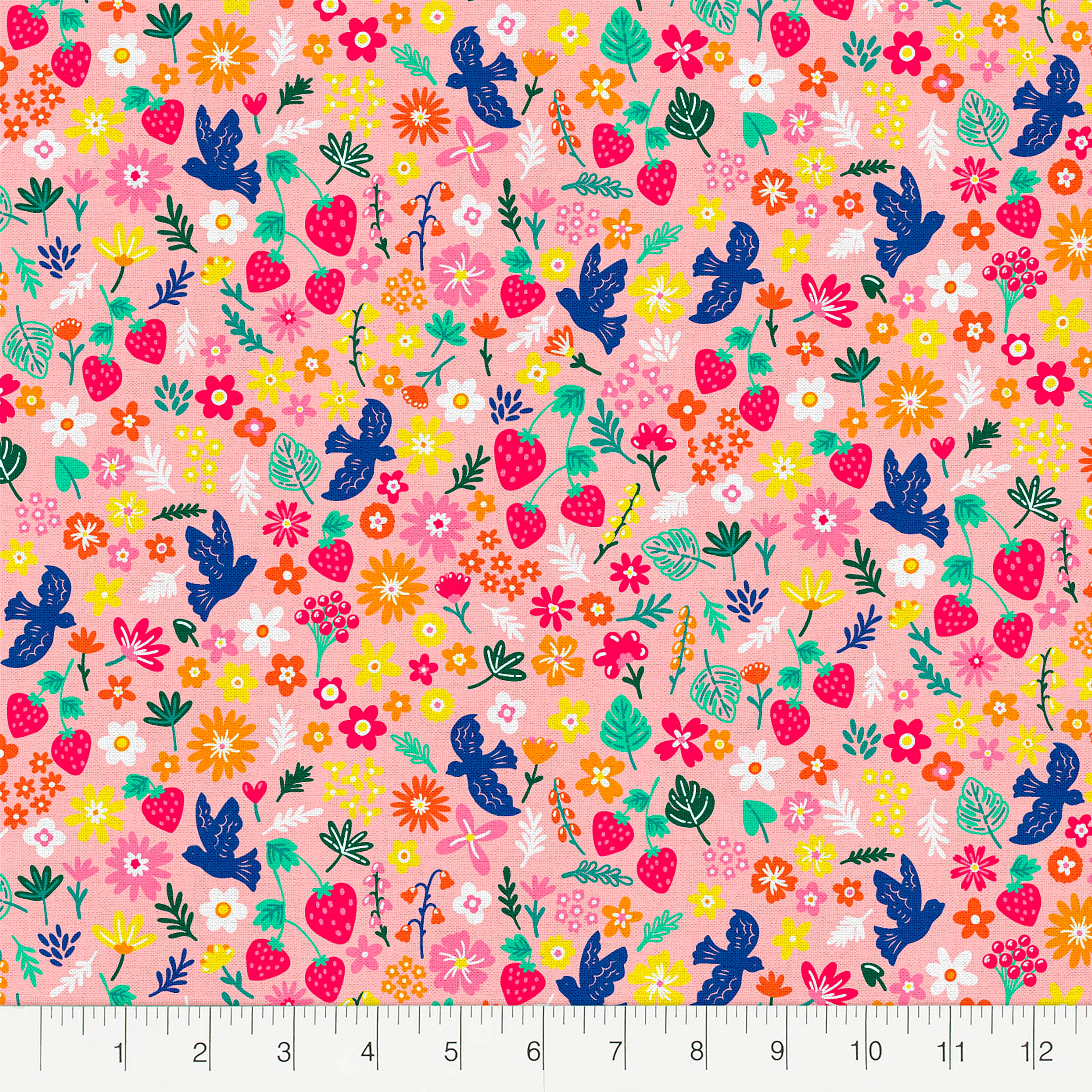 Fabric Editions Pink Spring Garden Cotton Fabric