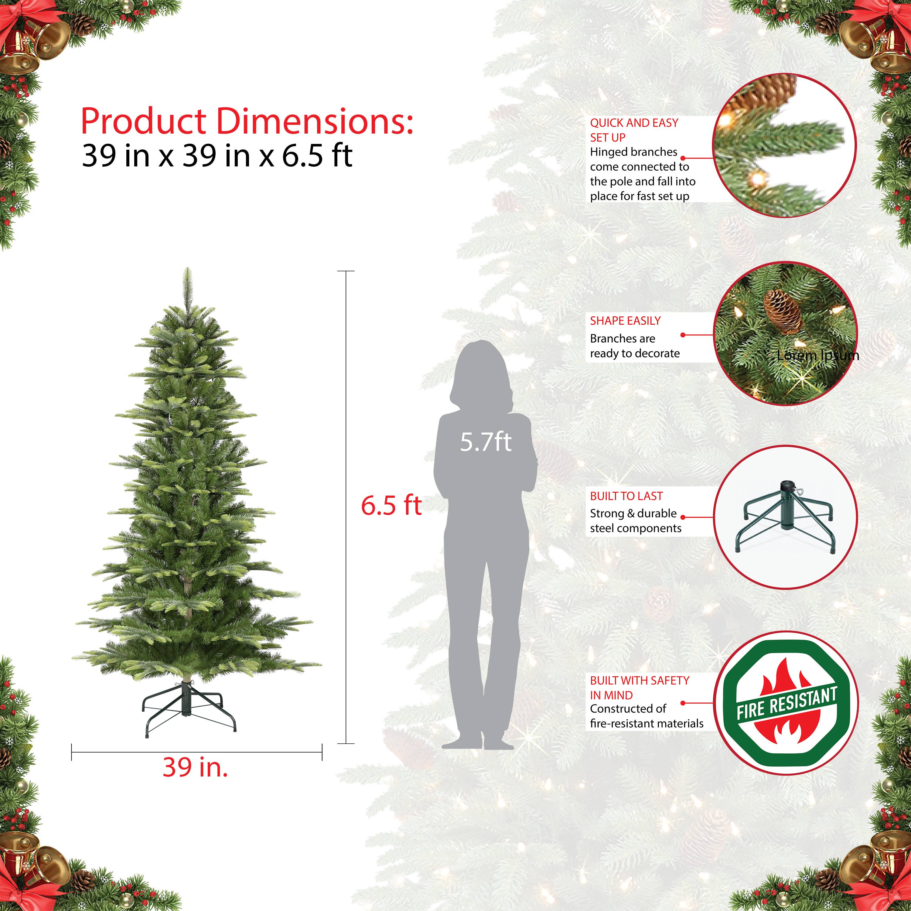 6.5ft. Unlit Slim Aspen Fir Artificial Christmas Tree