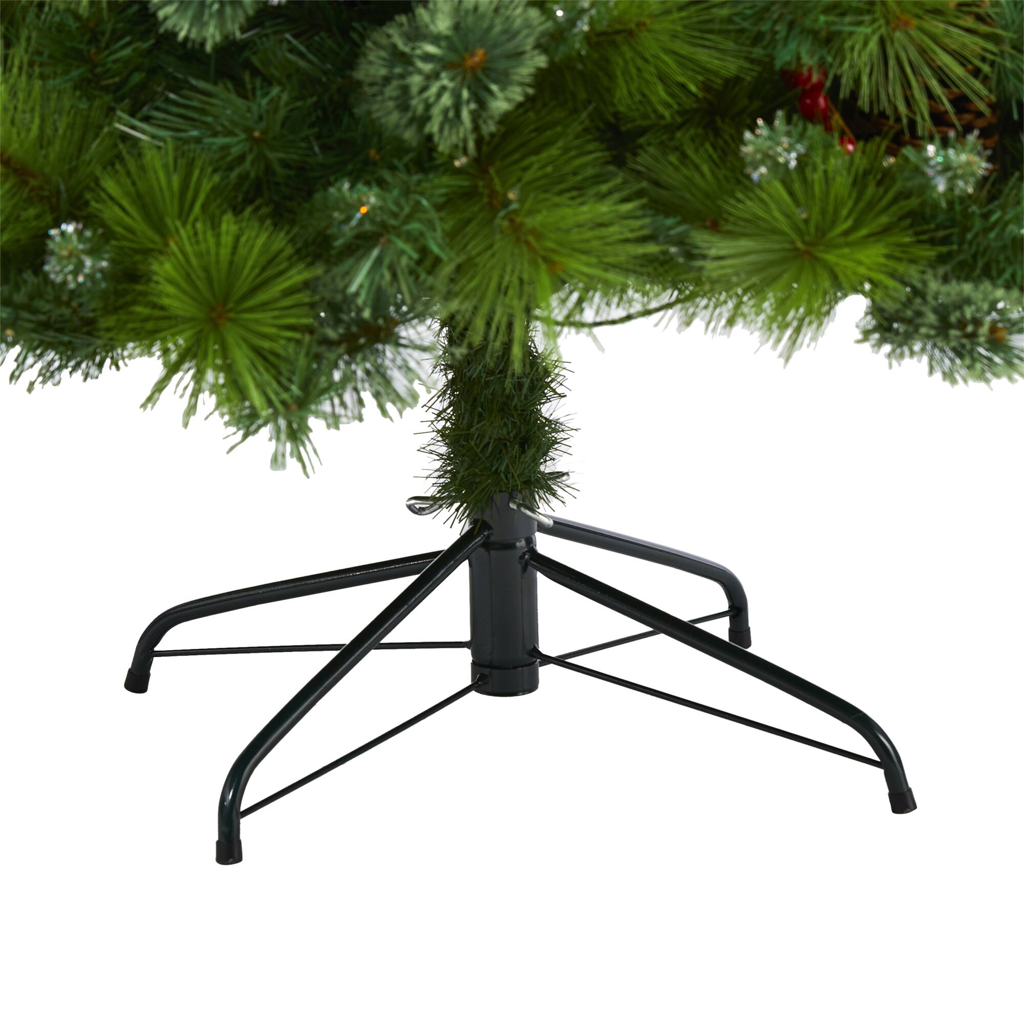 7ft. Pre-Lit Montana Mixed Pine, Pinecones &#x26; Berries Artificial Christmas Tree with Clear LED Lights