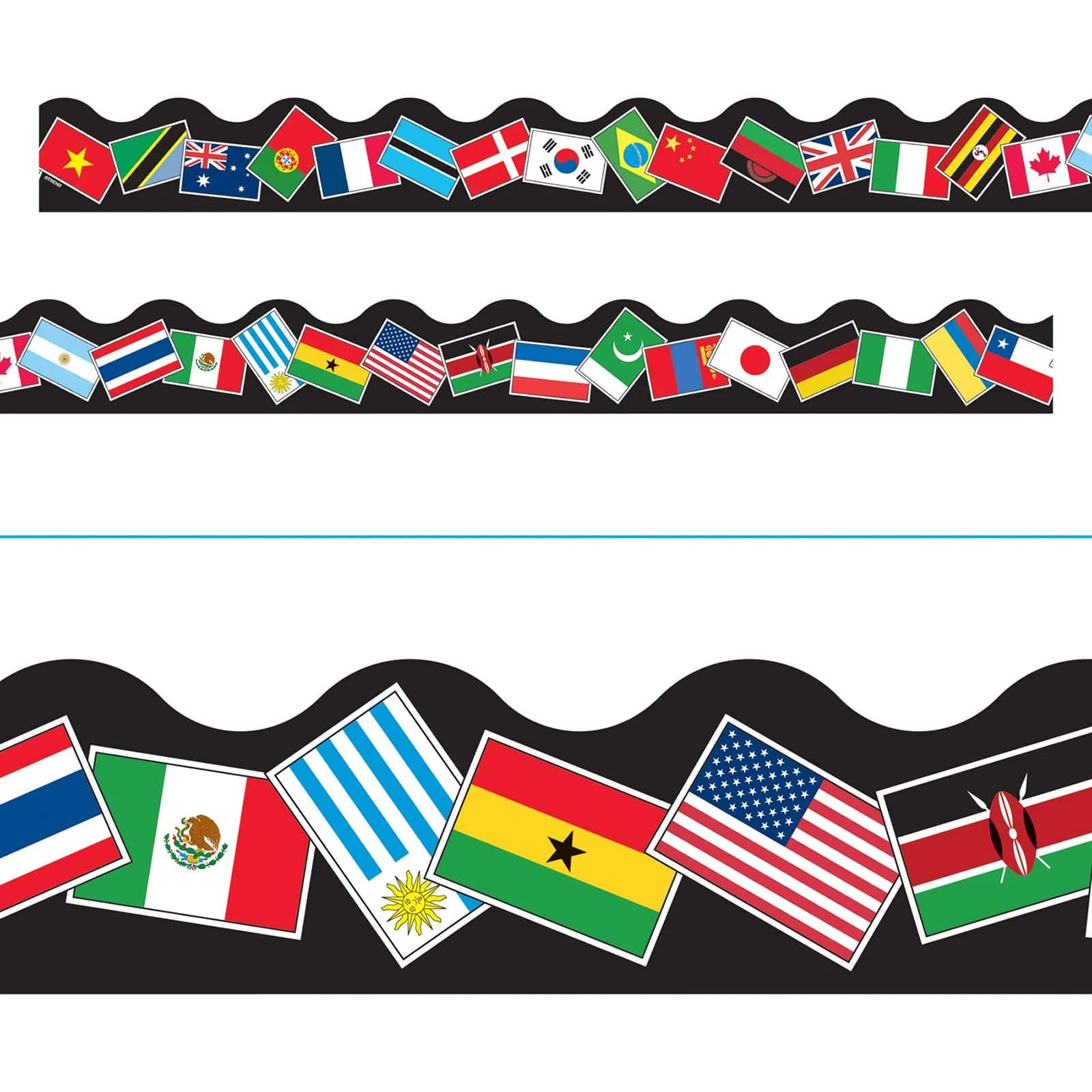 Trend Enterprises&#xAE; Terrific Trimmers&#xAE; World Flags Borders, 234ft.