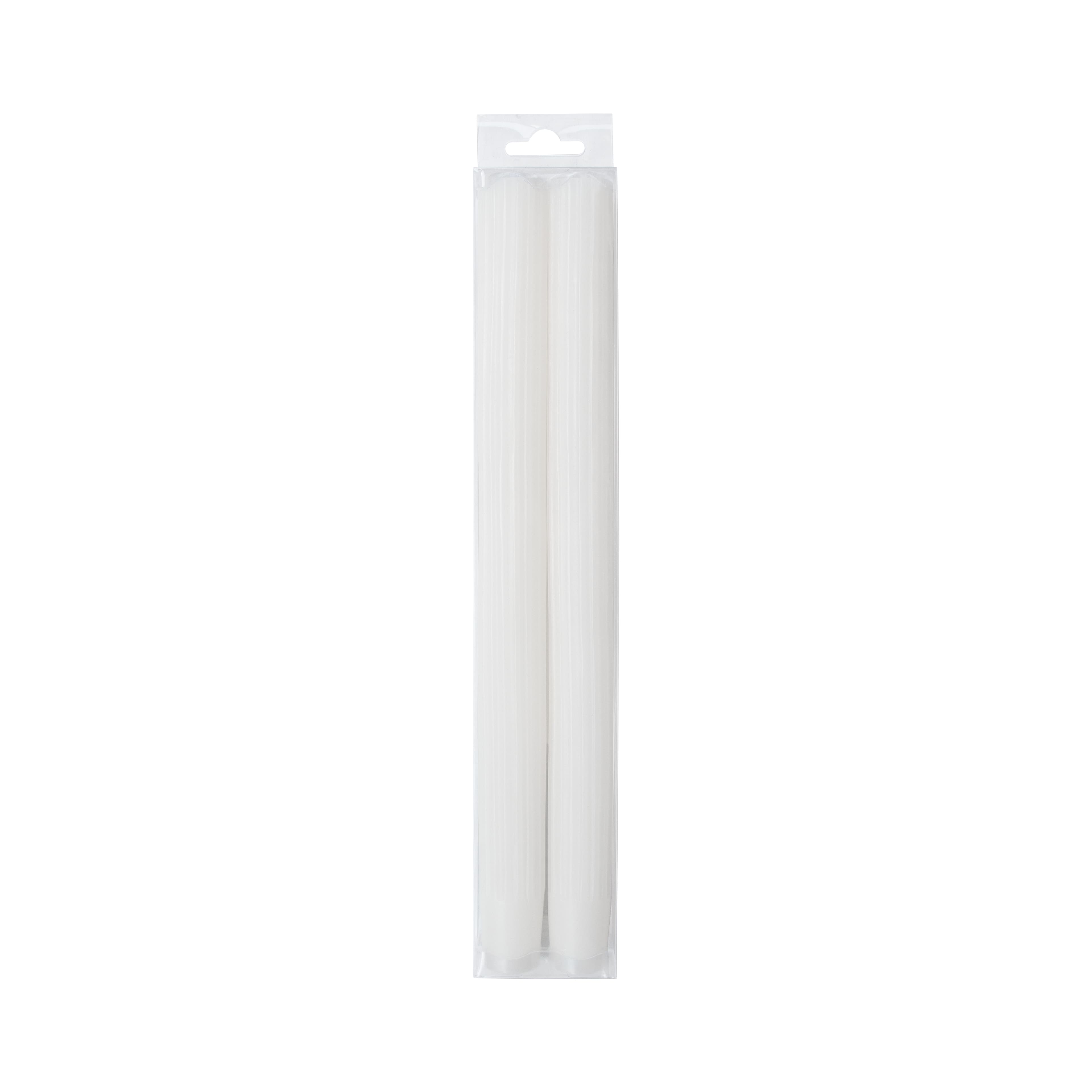 10&#x22; Unscented Ribbed Taper Candles, 2ct. by Ashland&#xAE;