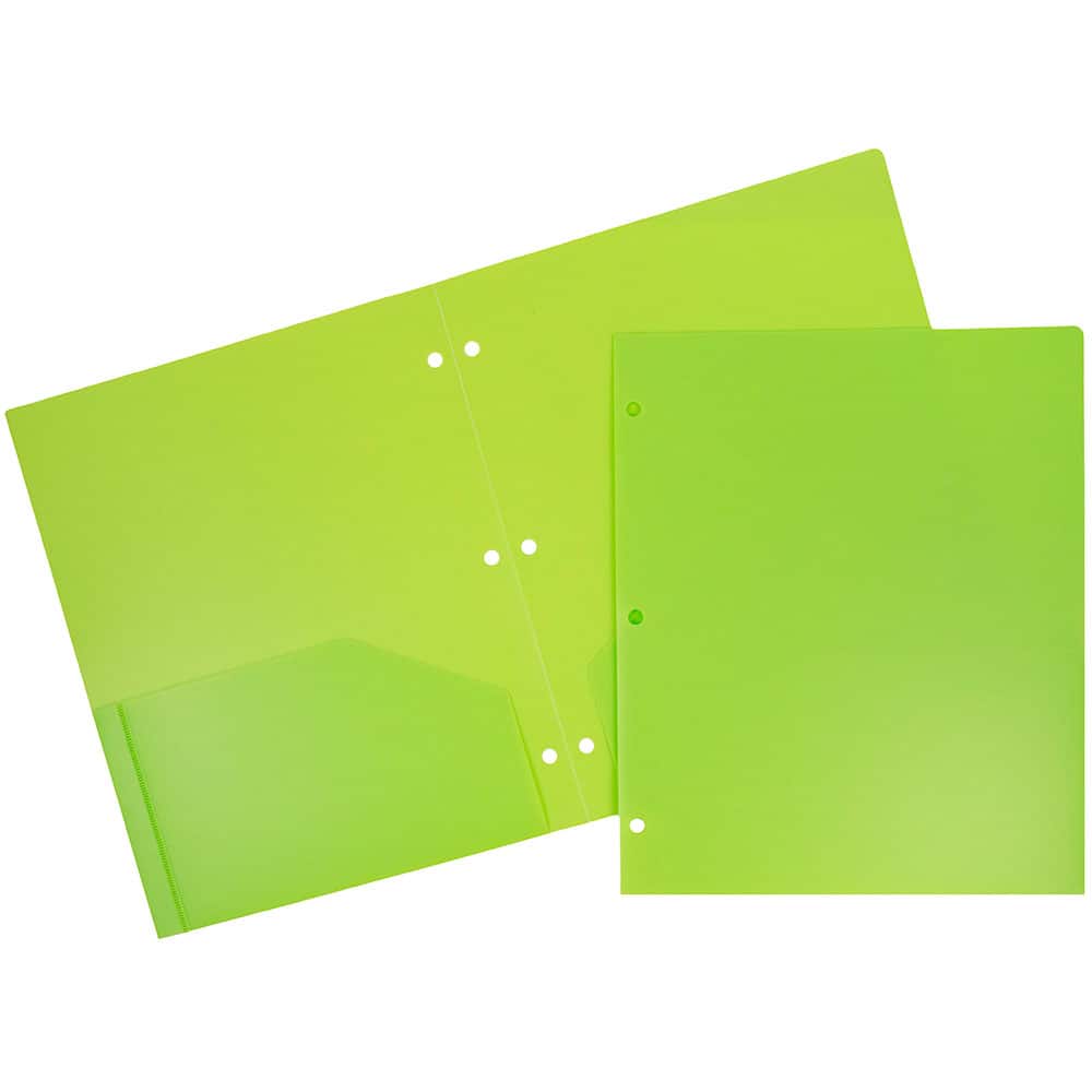 JAM Paper 3-Hole Heavy Duty Plastic Pocket Folder, 6ct.