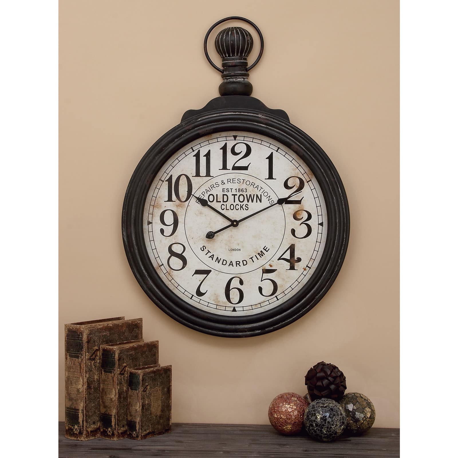 Brown Vintage Wood Wall Clock