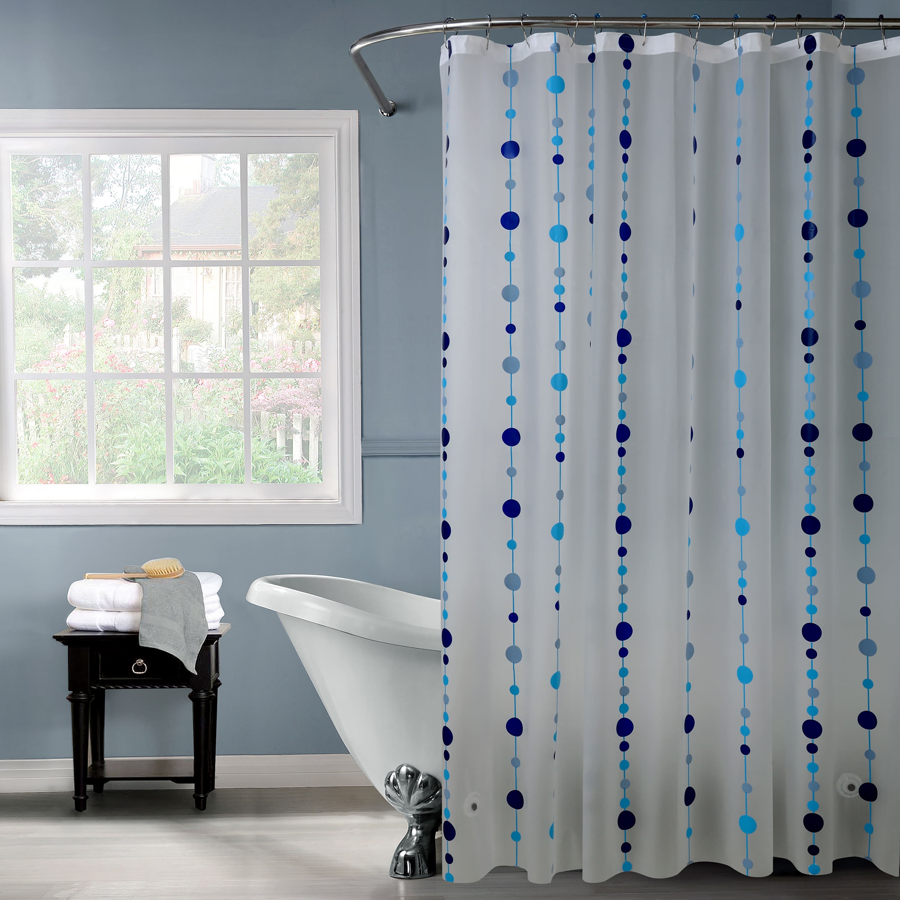 Bath Bliss Blue Chandelier Design Shower Curtain