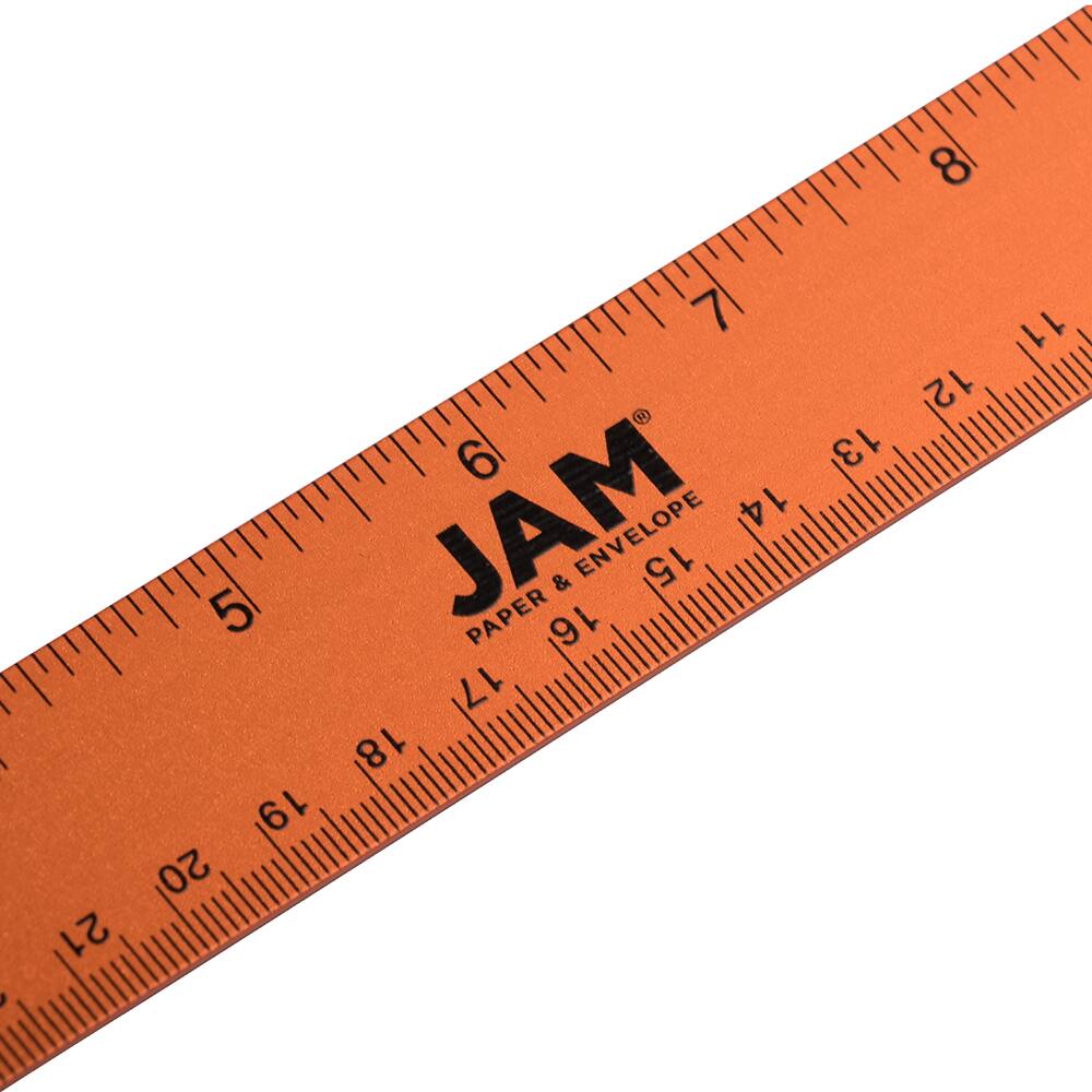 JAM Paper Metallic Stainless Steel Rulers, 12ct.