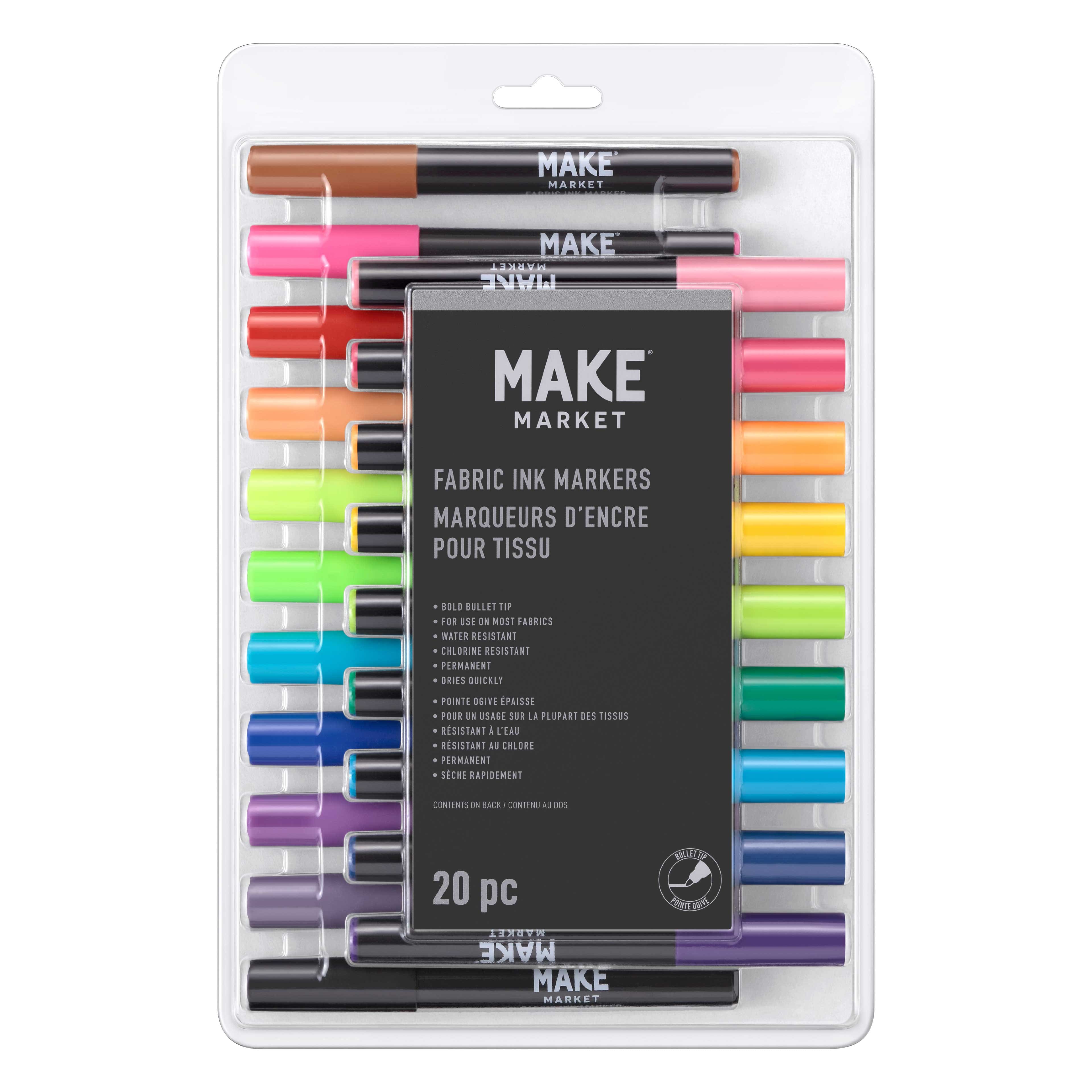 Bullet Tip Fabric Ink Markers by Make Market&#xAE;