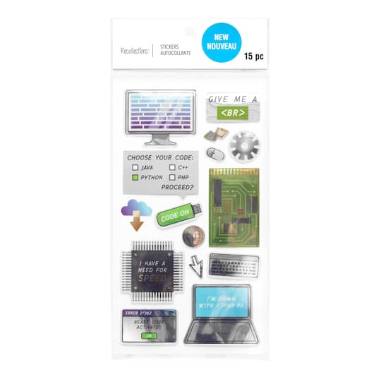 12 Pack: Computer Science Dimensional Stickers by Recollections ...