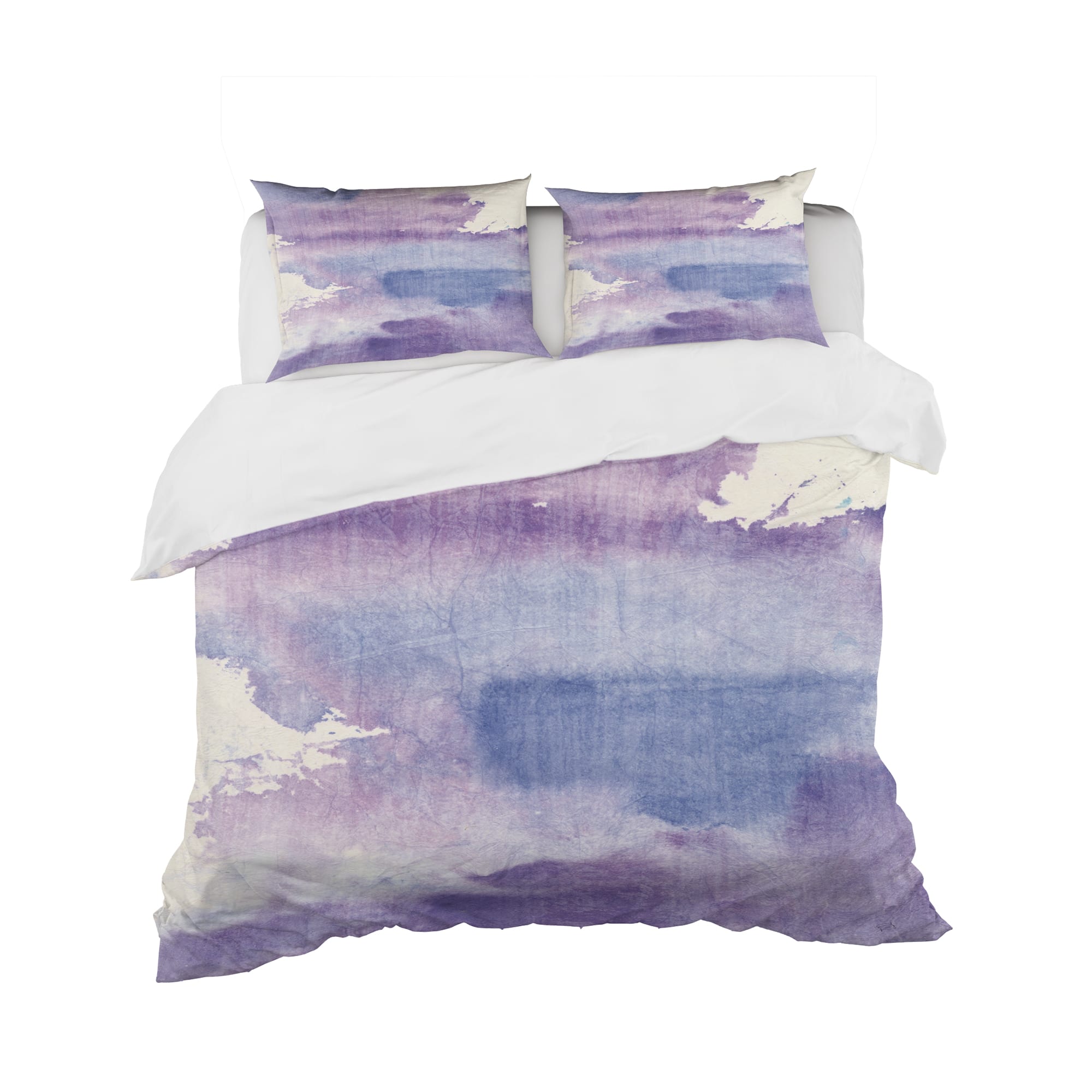 Designart &#x27;Watercolor Purple Haze I&#x27; Geometric Bedding Set - Duvet Cover &#x26; Shams