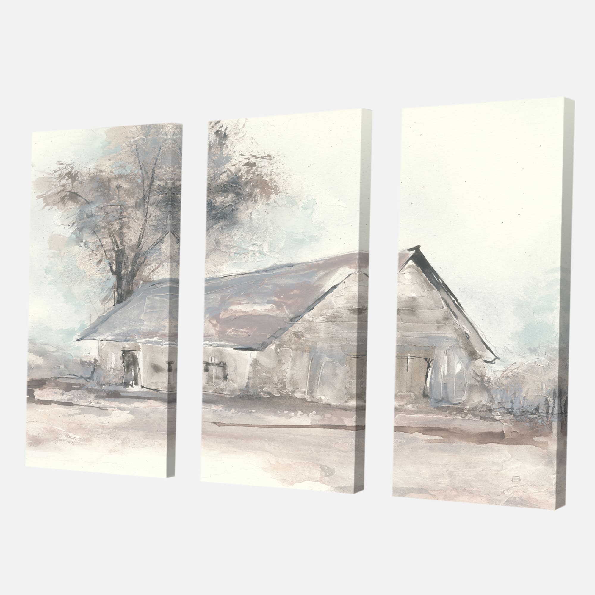 Designart - Farmhouse Barn Grey III - Modern Farmhouse Gallery-wrapped Canvas