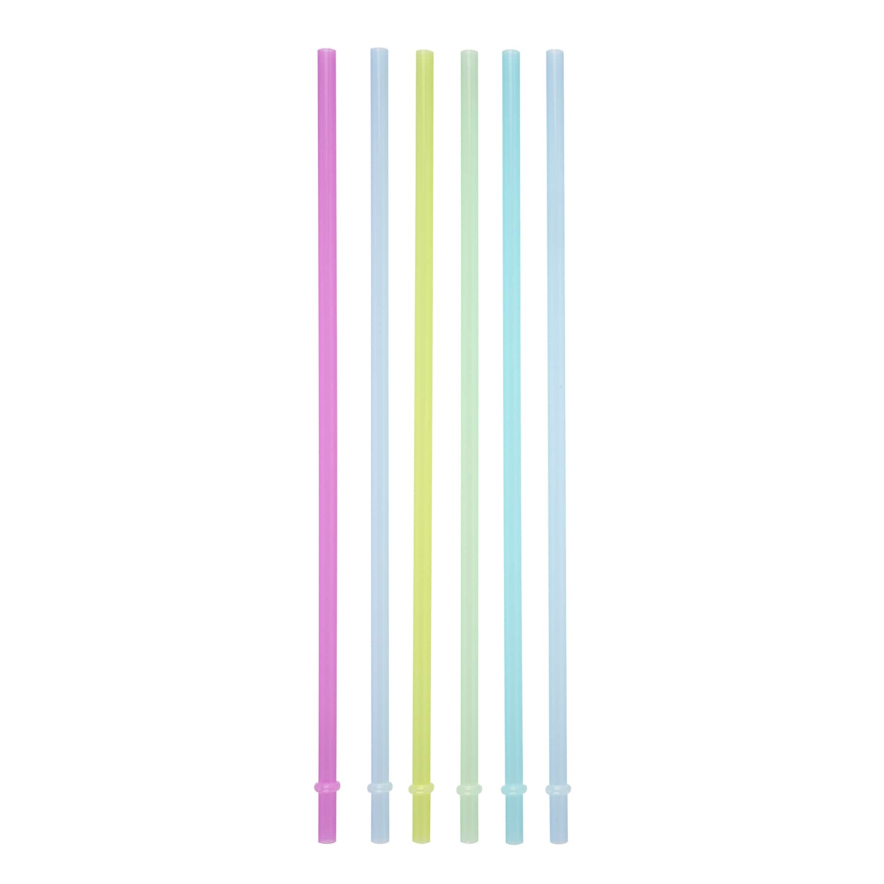 Pailles réutilisables aux couleurs changeantes et aux tons froids d’Ashland, 6 unités