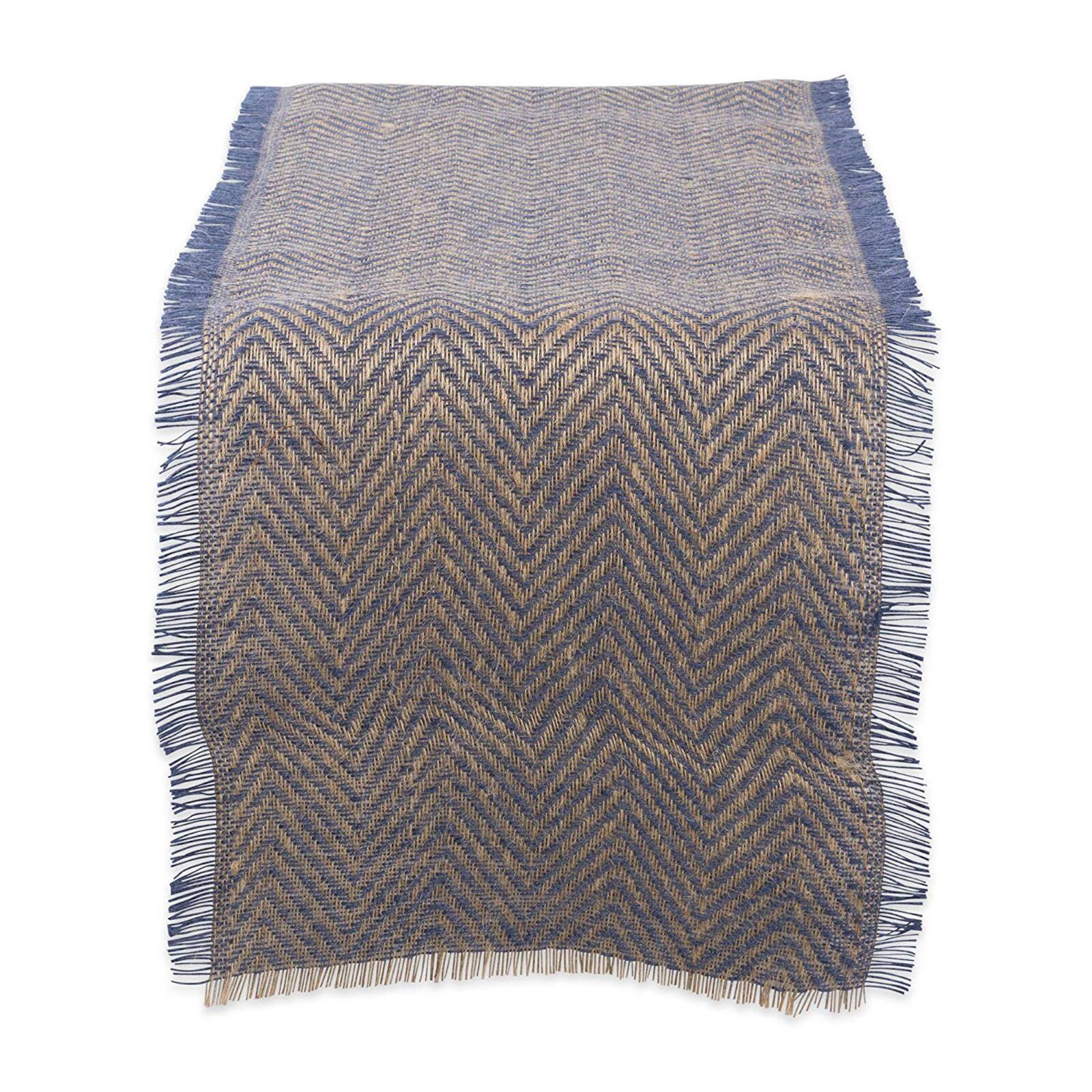 DII® 72" French Blue Chevron Burlap Table Runner