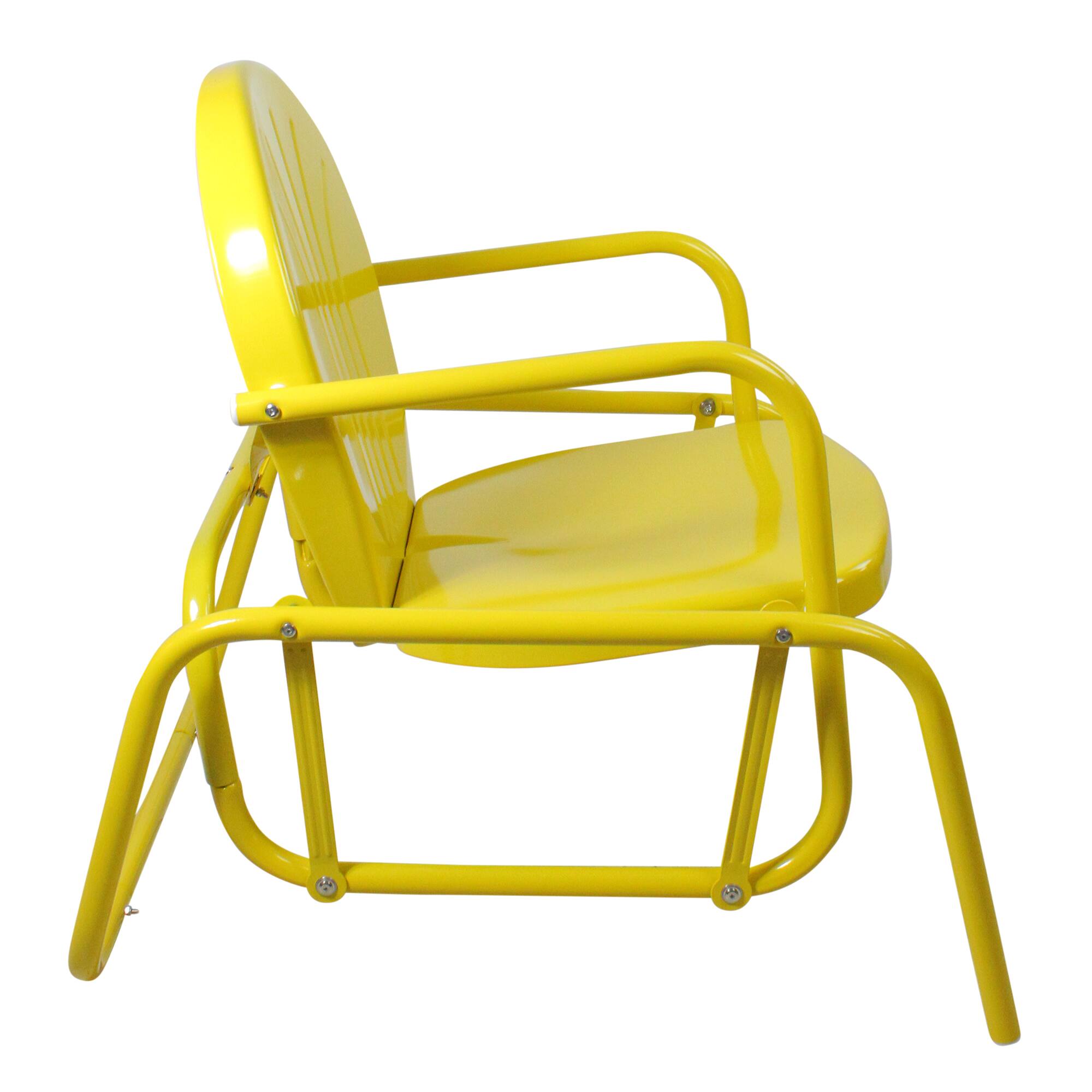Outdoor Retro Metal Tulip Glider Patio Chair