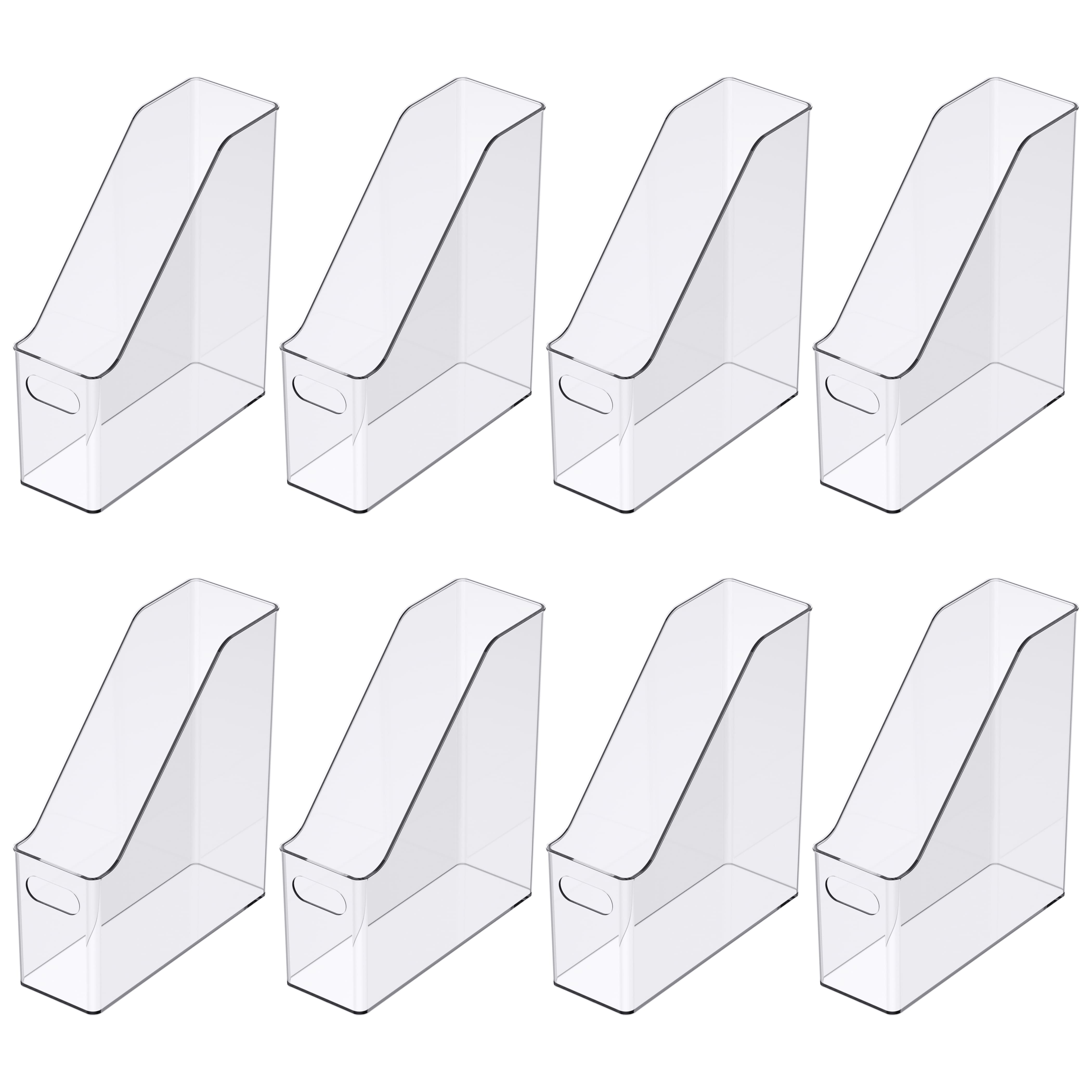 8 Pack: 12" Clear Magazine Storage Bin by Simply Tidy®
