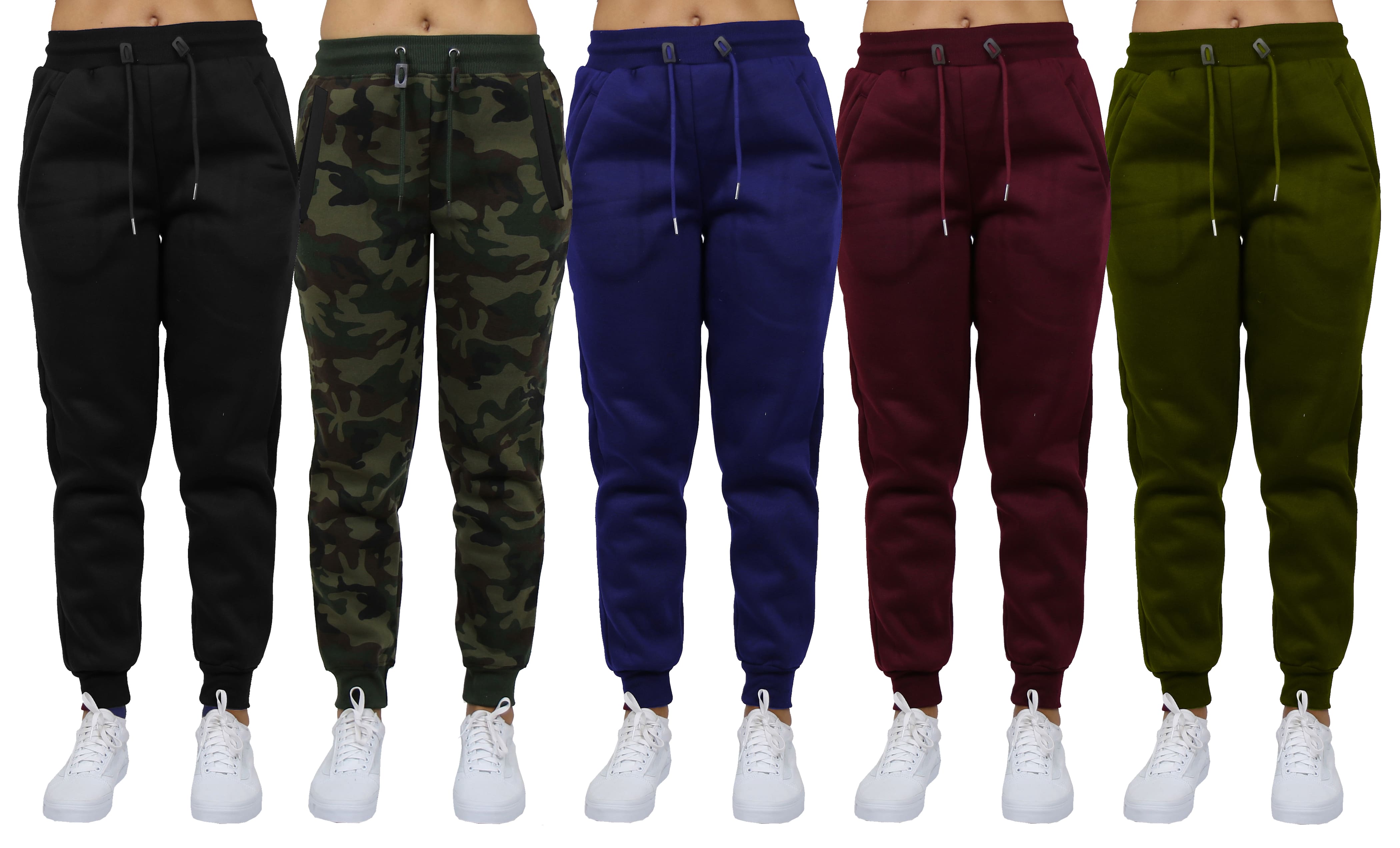 Galaxy by Harvic 3-Pack Women's Loose Fit Fleece Jogger Sweatpants