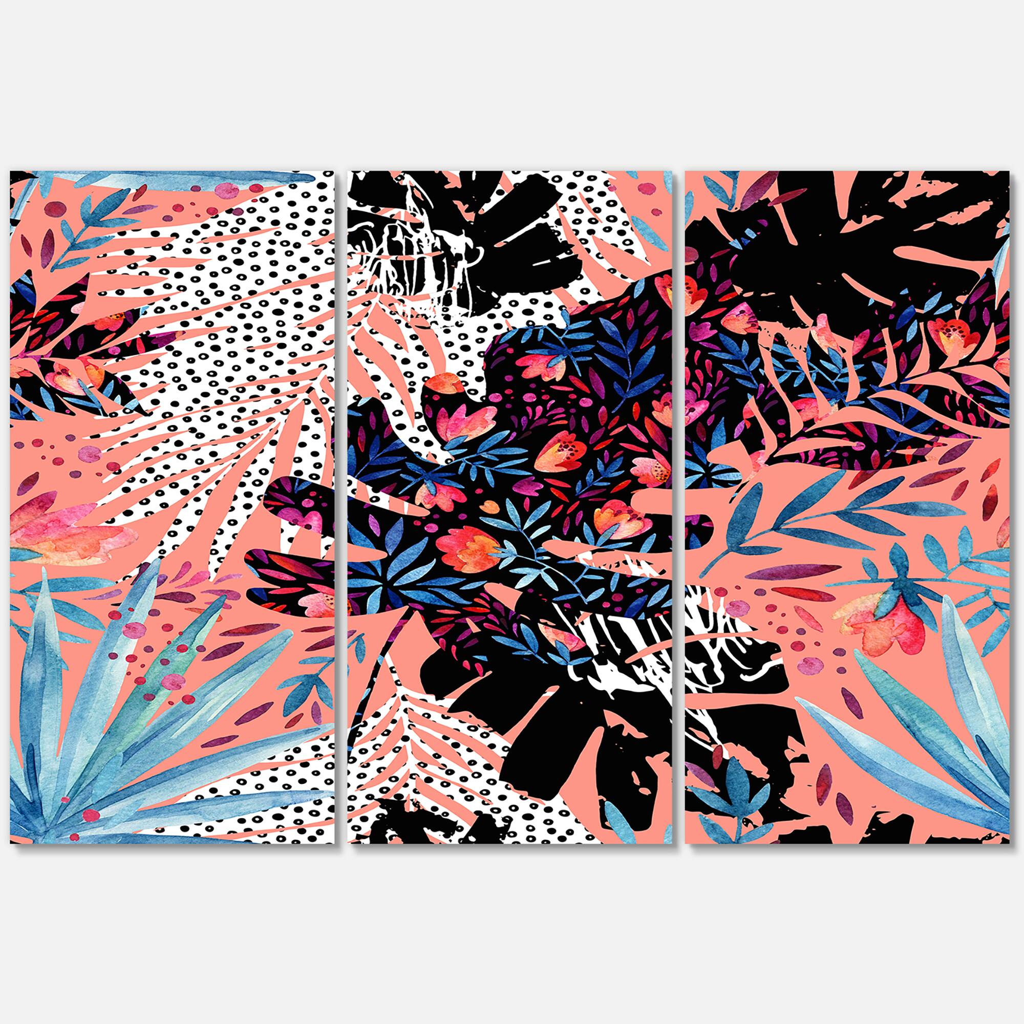 Designart - Tropical Floral Patchwork II