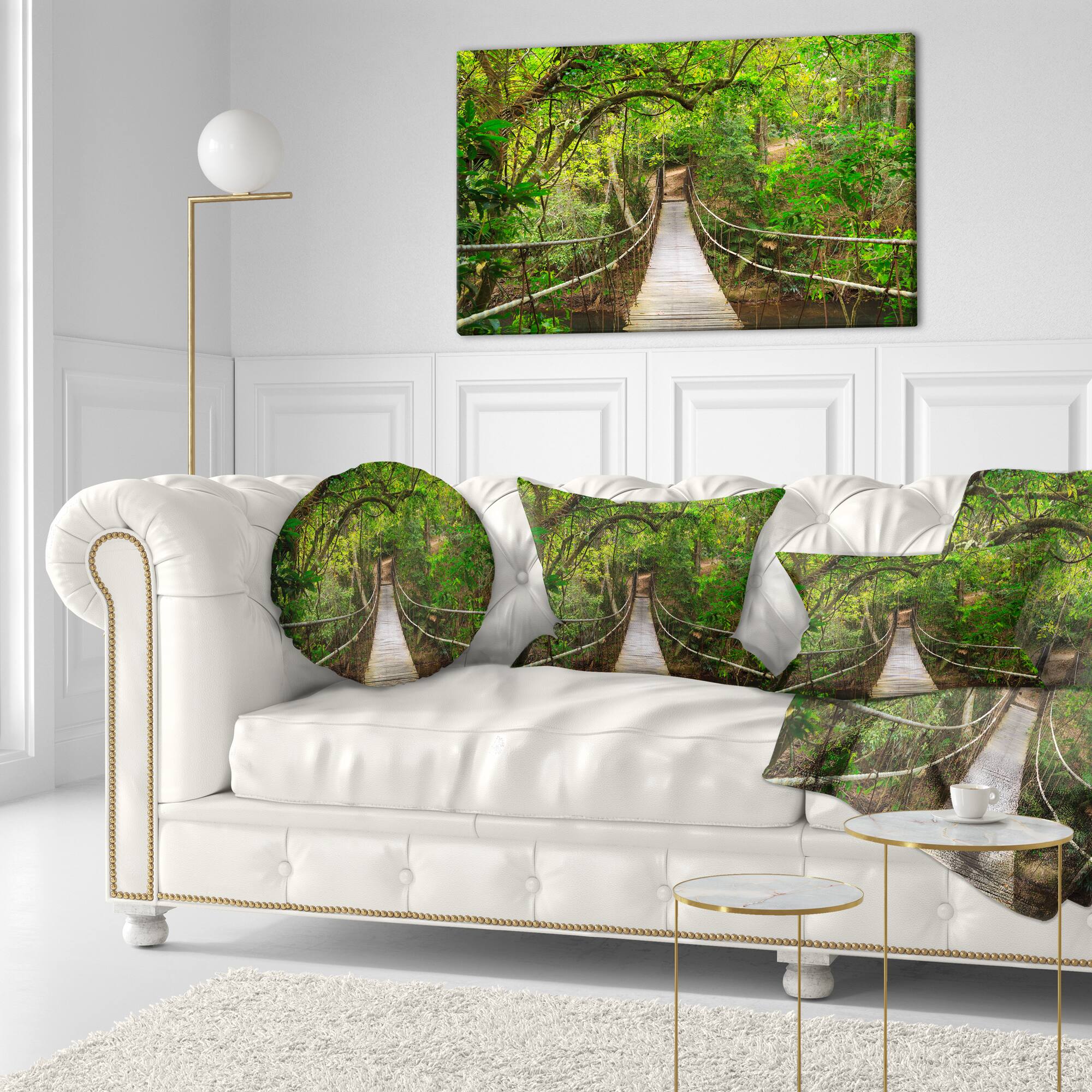 Designart - Bridge to Jungle Thailand - Landscape Photo Canvas Art Print