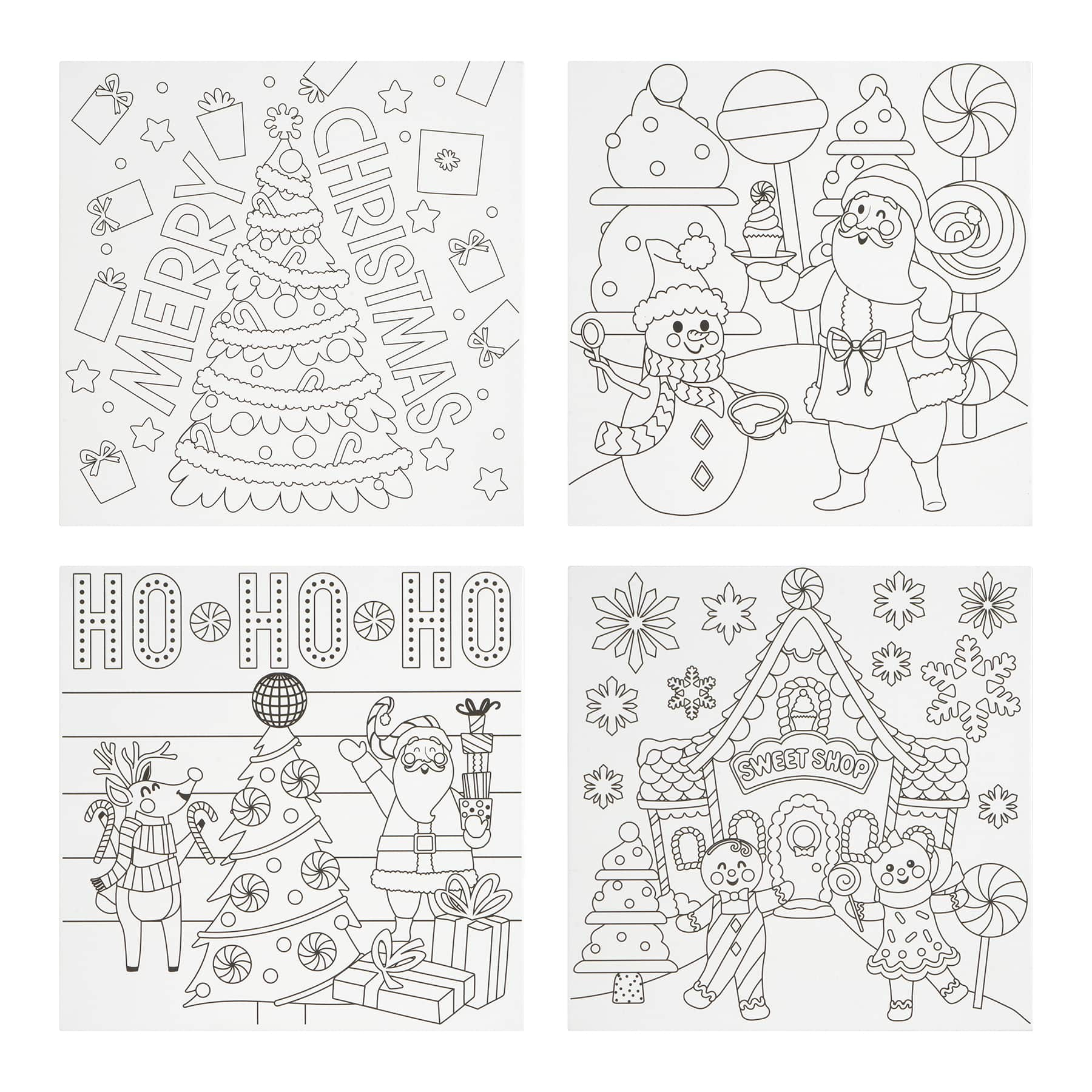 Gingerbread &#x26; Sweet Treats Coloring Boards, 12ct. by Creatology&#x2122;