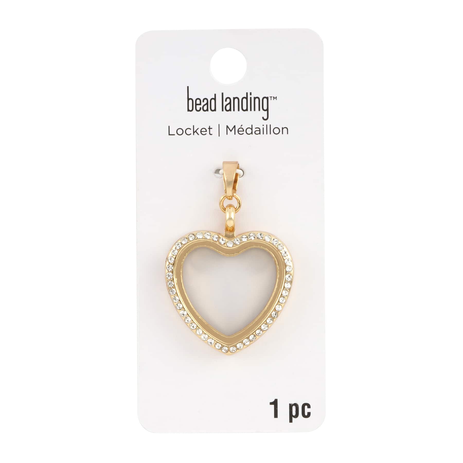 Clear & Gold Heart Locket by Bead Landing™