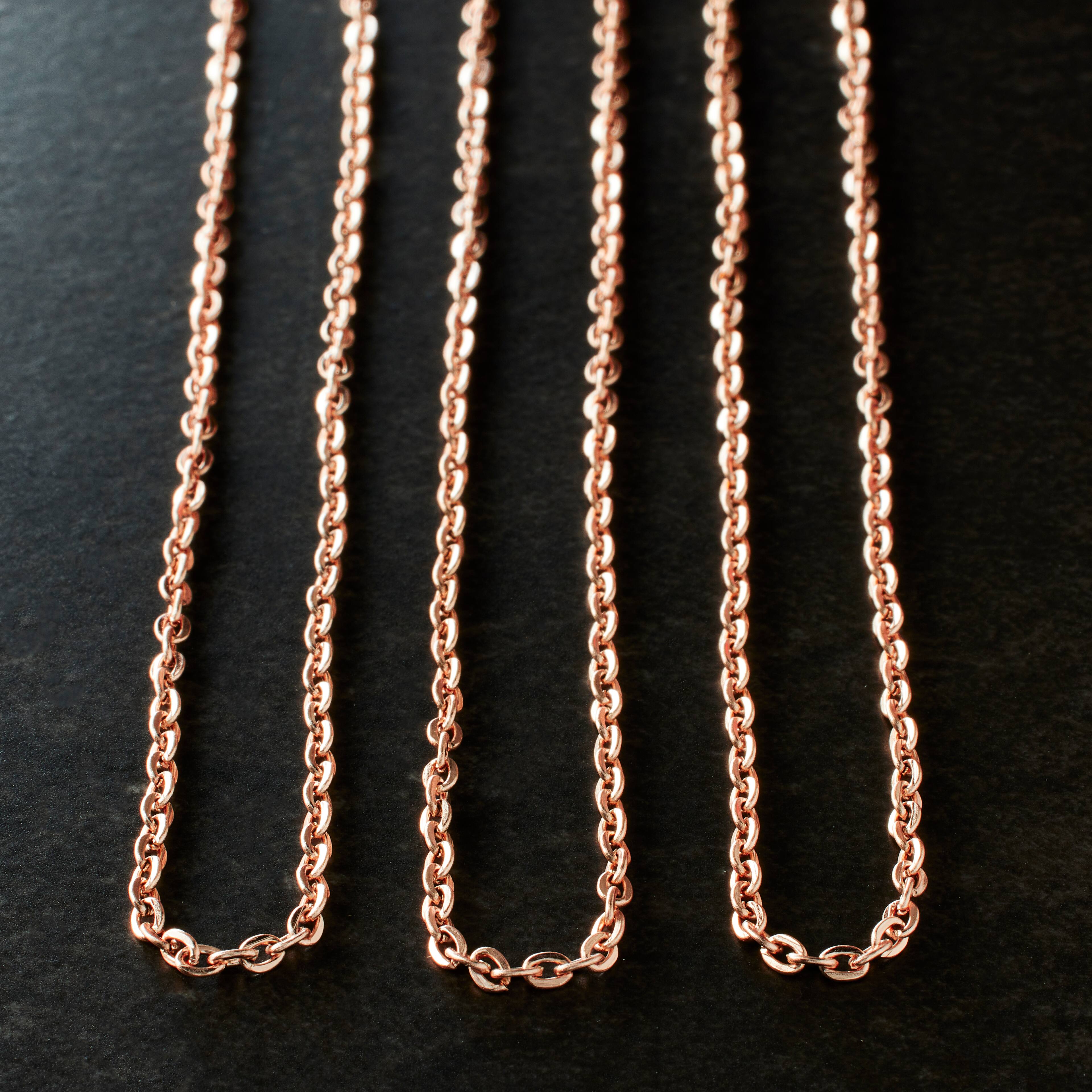 12 Packs: 3 ct. (36 total) 18" Rose Gold Chain Necklaces by Bead Landing™