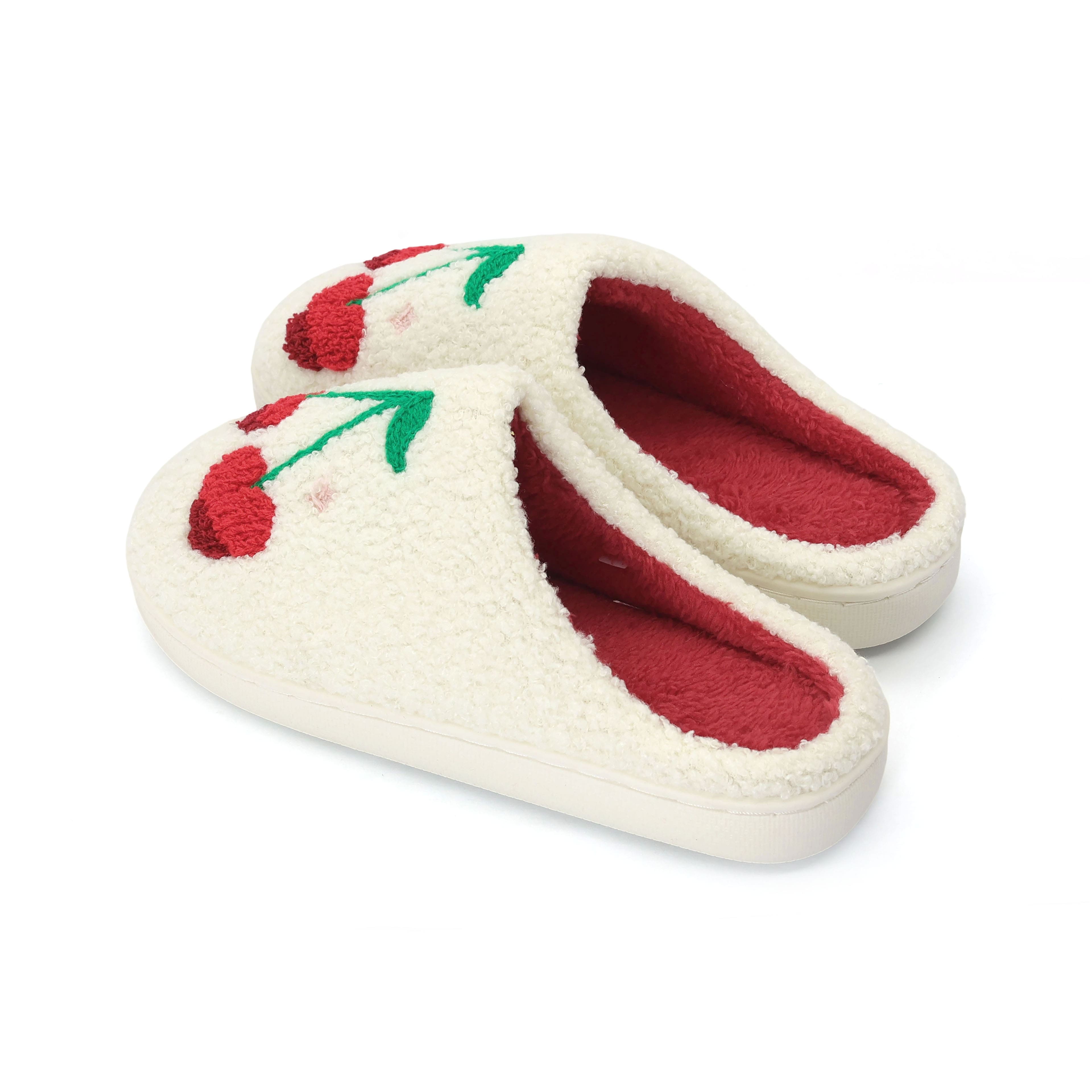 White with Red Cherries Youth Slippers by Ashland®